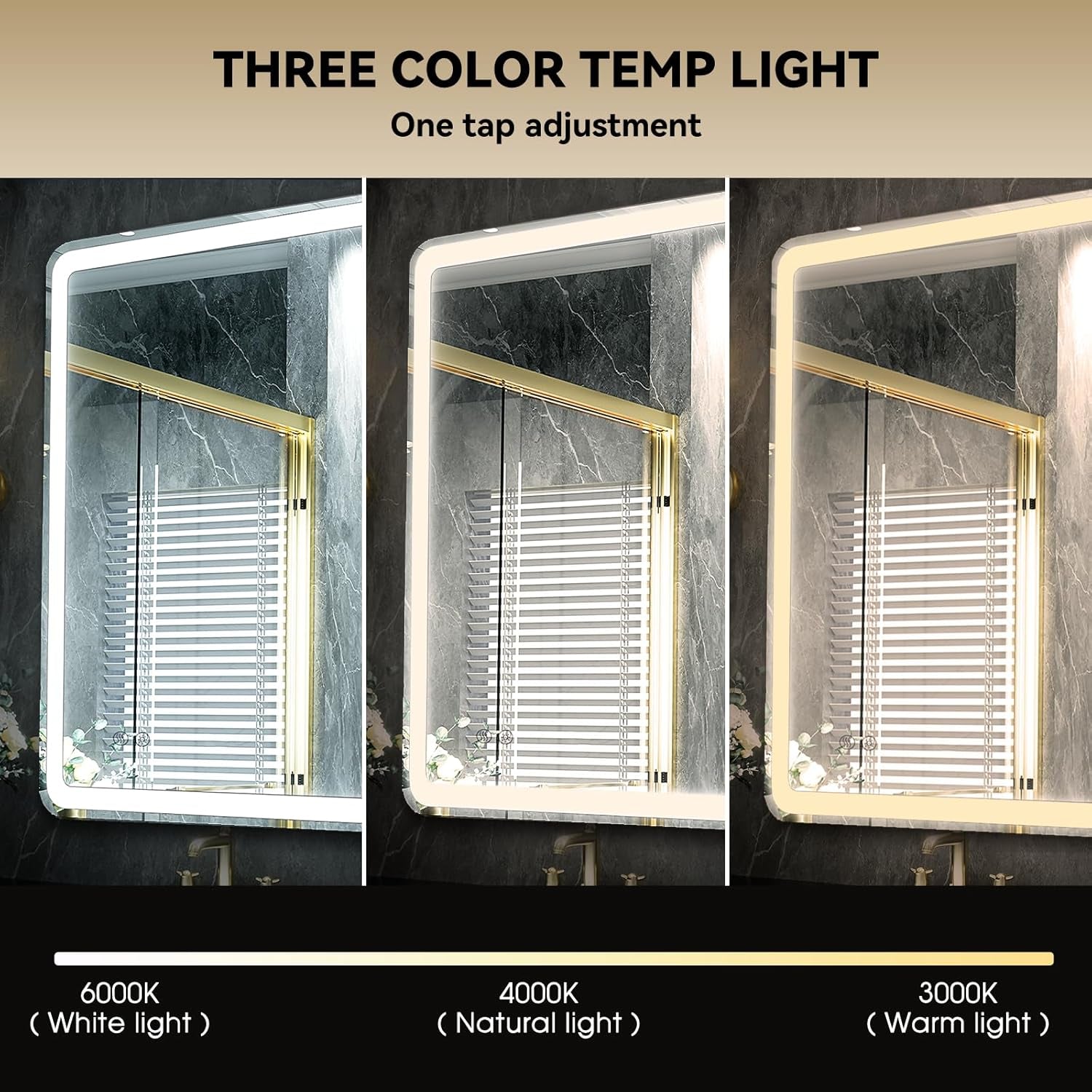 LED Bathroom Mirror with Lights, 24"X32" Frameless Wall Vanity Mirror with Front and Backlit, Stepless Dimmable, Anti-Fog, Waterproof, Memory Smart Mirror for Bathroom