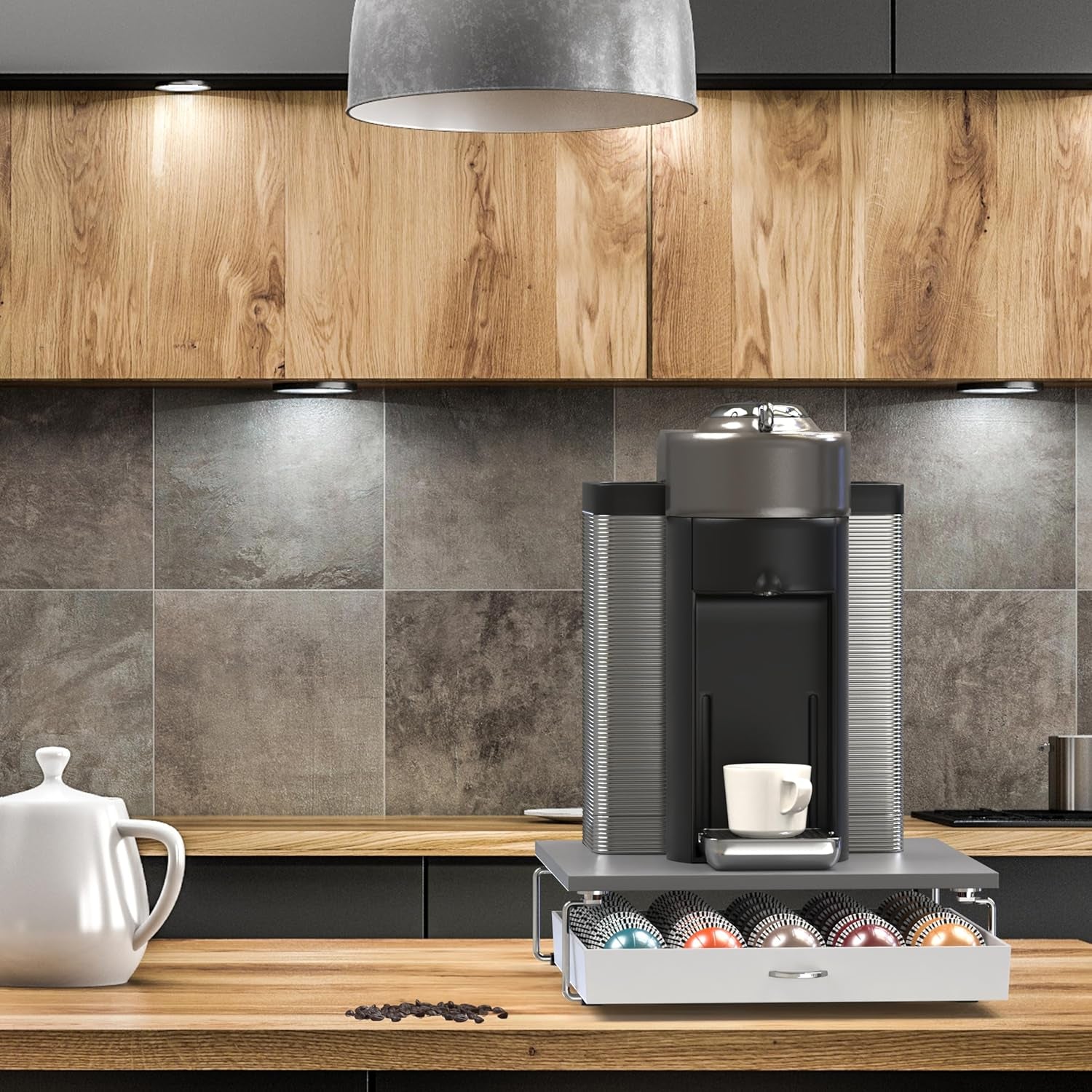 Decobrothers Supreme Vertuoline Drawer, Holds with 30 Big or 60 Small Vertuoline Pods, Grey