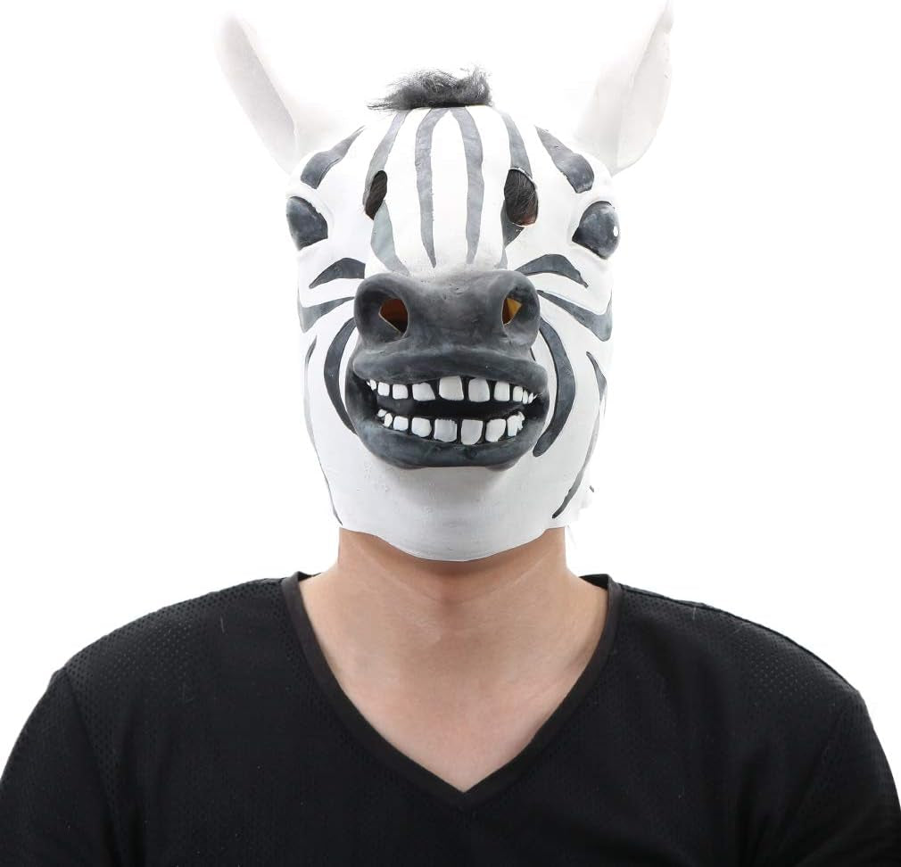 Latex Zebra Head Mask for Halloween Party - Cosplay Costume Party Animal Mask
