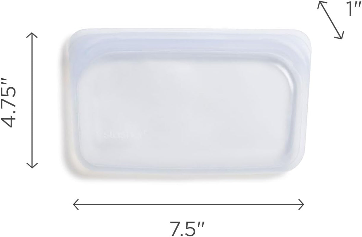 Platinum Silicone Food Grade Reusable Storage Bag, Clear (Snack) | Reduce Single-Use Plastic | Cook, Store, Sous Vide, or Freeze | Leakproof, Dishwasher-Safe, Eco-Friendly | 12 Oz