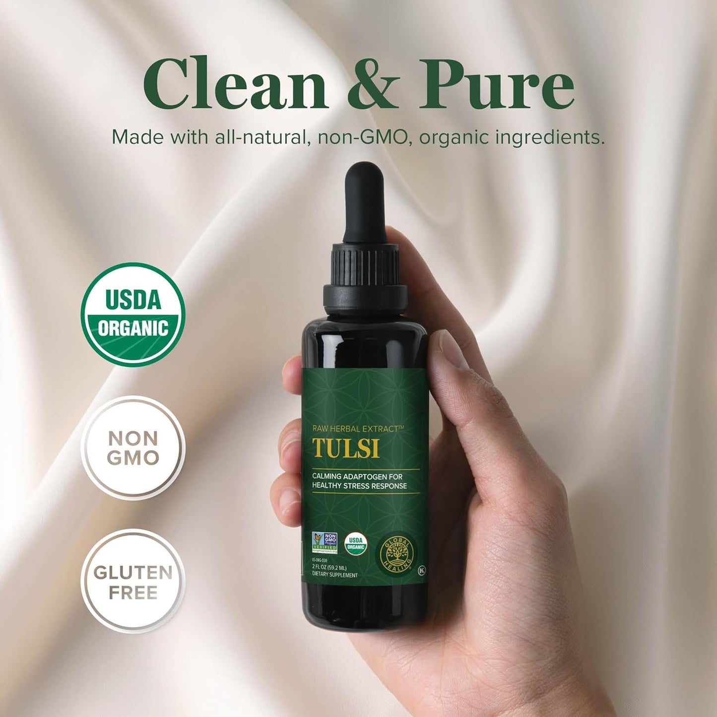 - Organic Tulsi (Holy Basil Leaf Extract) Vegan Liquid Supplement Drops (Organic Basil) - Bioavailable Herb for Normal Stress Response, Natural Energy & Immune Support TLBH