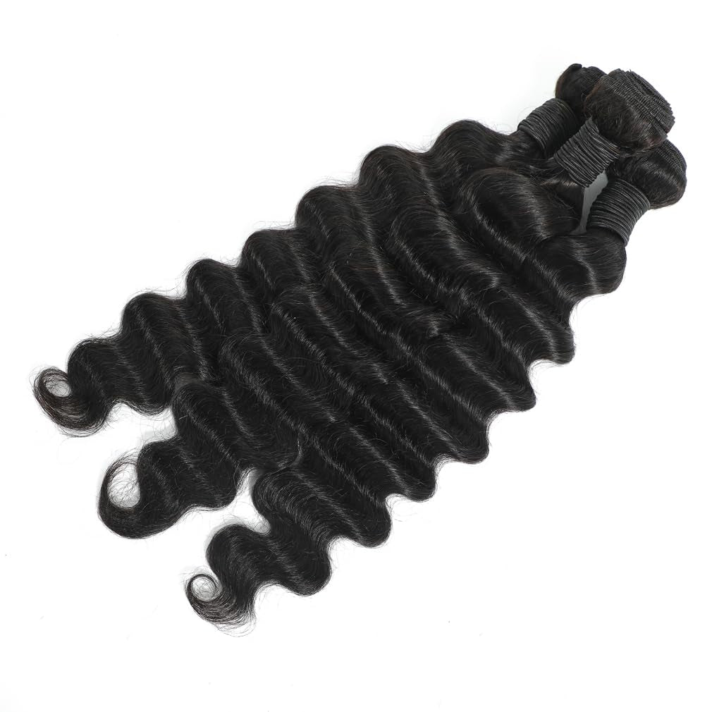 Brazilian Loose Deep Wave Bundles Human Hair 100% Human Hair Bundles 18 20 22 Inches 12A Brazilian Virgin Remy Hair Bundles Deal Human Hair Natural Color 100% Human Hair Extensions for Women