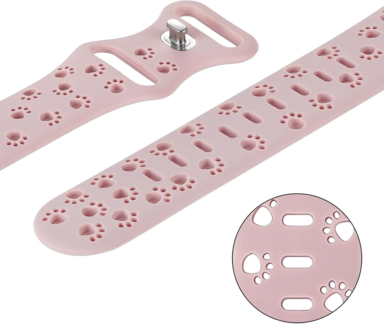 Dog Paw Watch Band Compatible with Apple Watch Band 38Mm 40Mm 44Mm 42Mm 45Mm 41Mm 49Mm for Women, Slim Lace Silicone Hollow Out Wristbands for Iwatch Series 9/8/7/6/5/4/3/2/1/SE