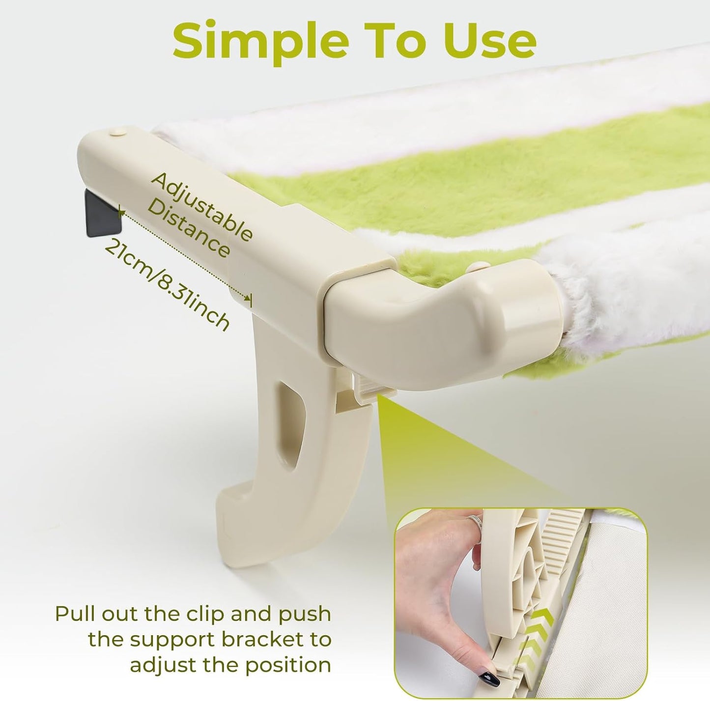 Cat Window Perch, Cat Window Hammock for Large Indoor Cats, Easy to Assemble & Adjust Cat Bed with Removable Cover, Cat Window Seat with Sturdy Bolster Fits for Windowsill,Bedside,Drawer and Cabinet