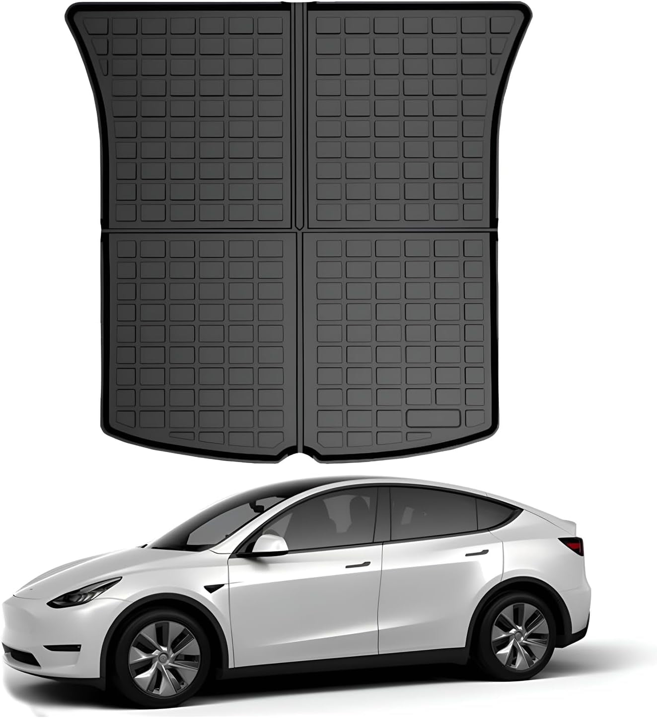 for Tesla Model Y Trunk Mat Cargo Mat 2020-2023 2024, for Tesla Model Y 5-Seater Accessories, All Weather TPE Cargo Trunk Liner, Heavy Duty Non Slip Trunk Protector Custom Fit for Model Y