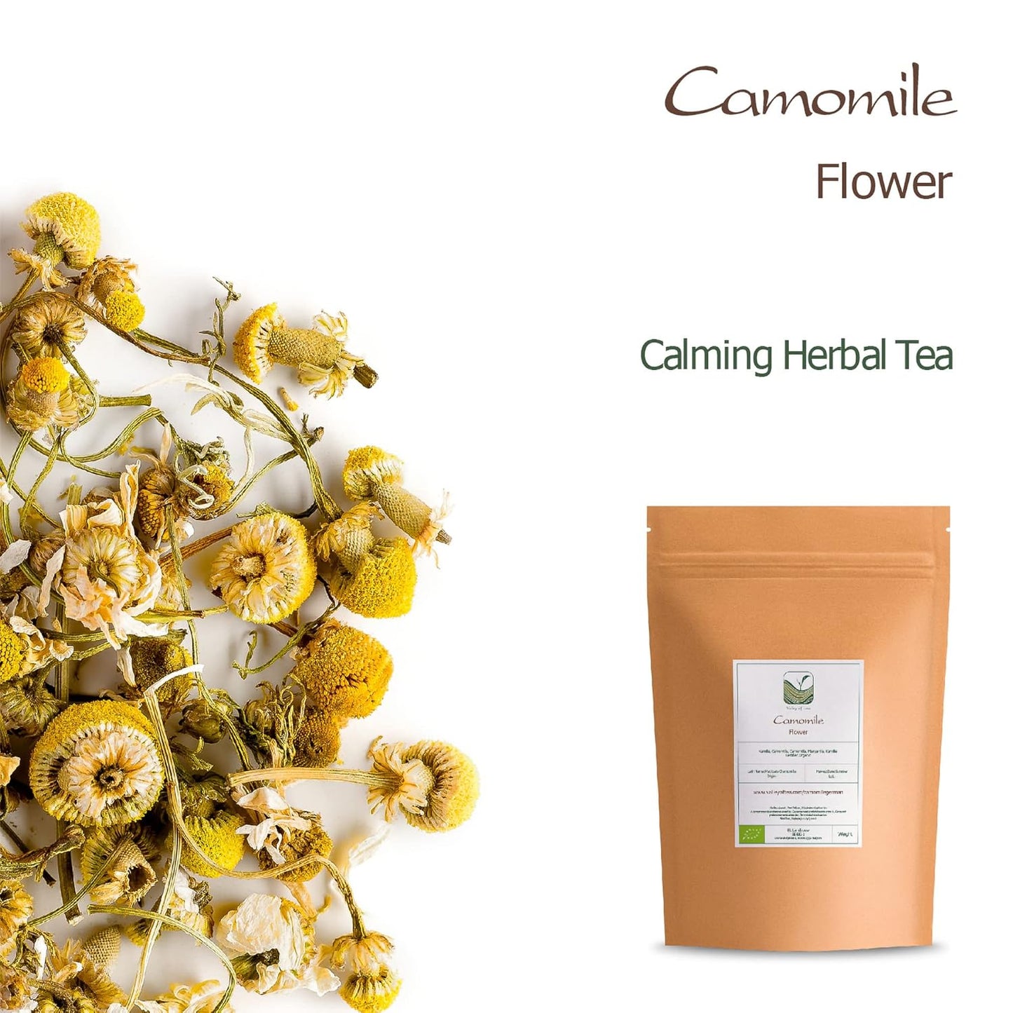Chamomile Flowers Organic Herbal Tea - Soothing and Relaxing - Wild Matricaria Chamomile - Cammomile Chamomile Flowers Chanomille Chanile Chamoline Flowers Organic Camomile Flower Chammomile TLBH