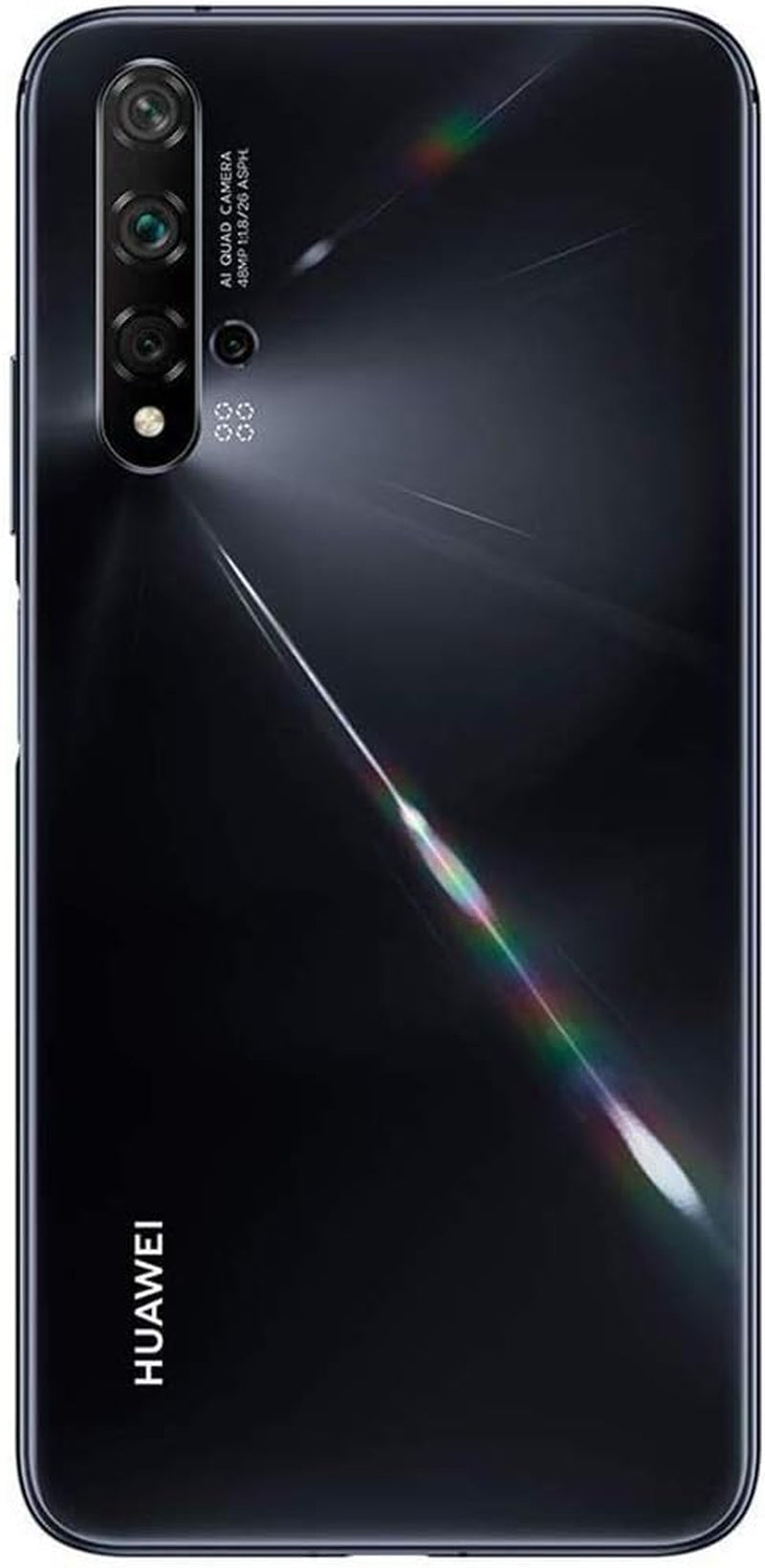 Nova 5T (128GB, 6GB) 6.26" LCD, Kirin 980, 48MP Quad Camera, 22.5W Fast Charge, Dual SIM GSM Unlocked Global 4G LTE International EU Plug with US Adapter (Black)