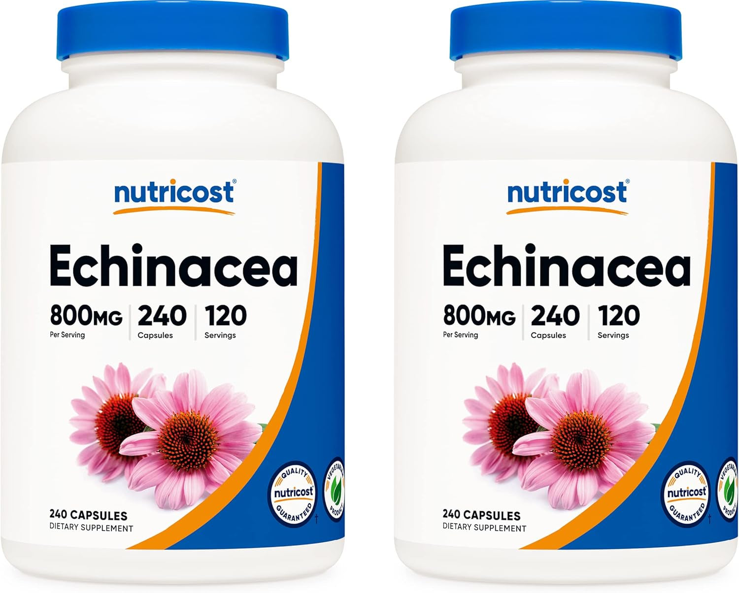 Echinacea 800Mg, 240 Capsules - Vegetarian Caps, Non GMO, Gluten Free, 120 Servings TLBH