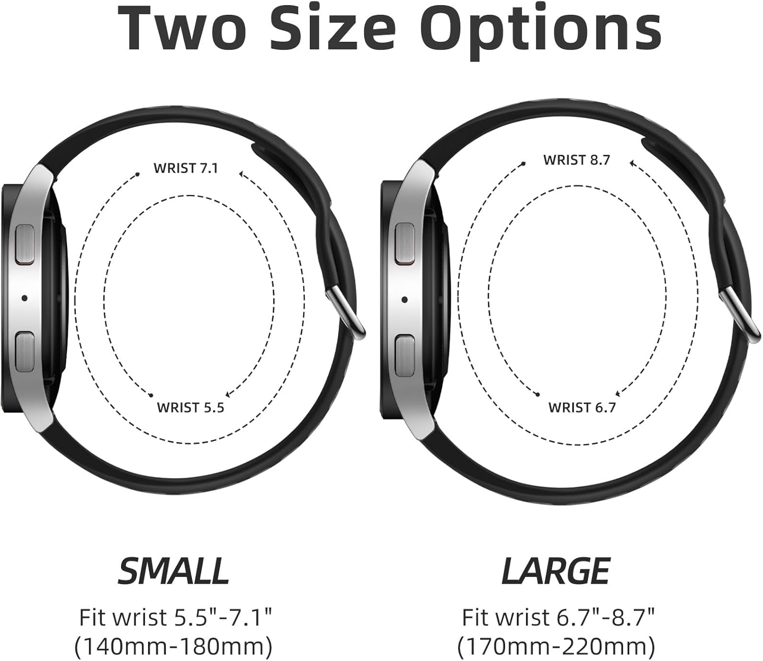 No Gap Sport Band Compatible with Samsung Galaxy Watch 7/6/5/4 Band 40Mm 44M/Galaxy Watch Fe/Watch 6 4 Classic 43Mm 47Mm 42Mm 46Mm/Watch 5 Pro 45Mm, 20Mm Soft Silicone Wristbands for Women Men