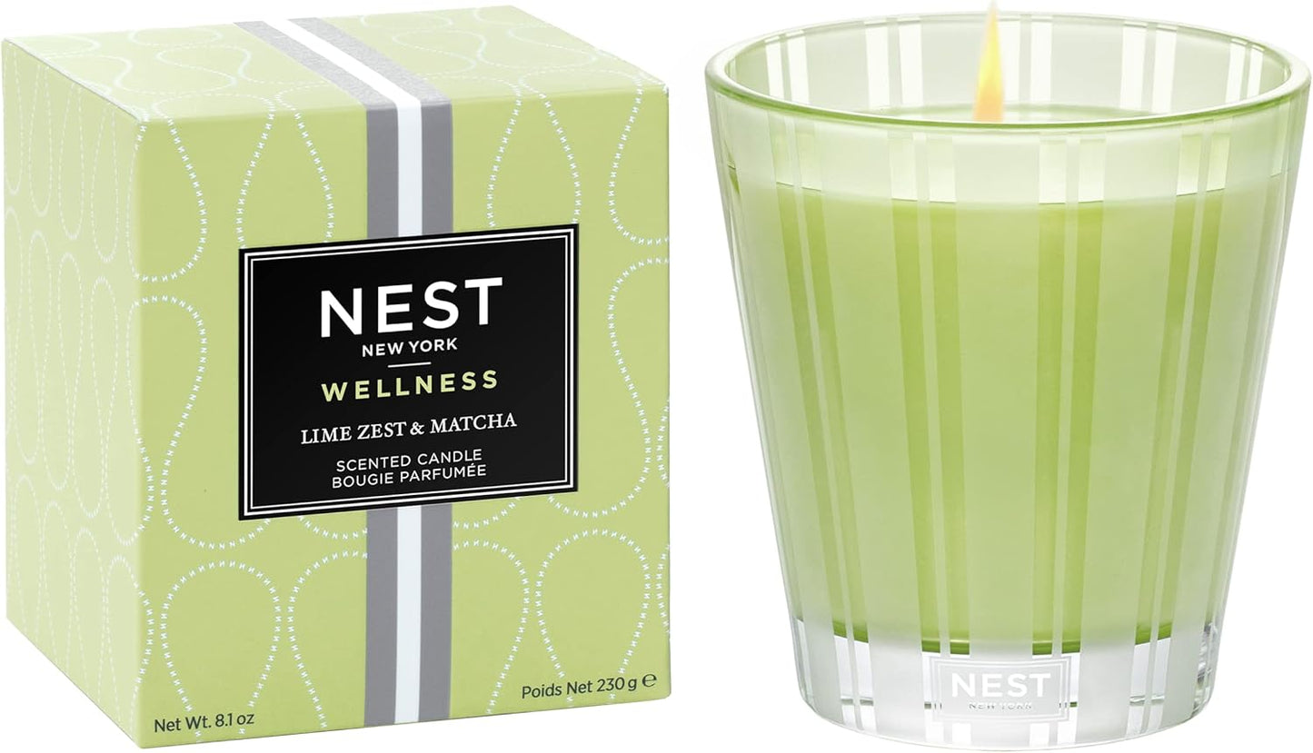 Scented Classic Candle, Cucumber & White Sage - 8.1 Oz - up to 60-Hour Burn Time - Reusable Glass Vessel The White Lotus
