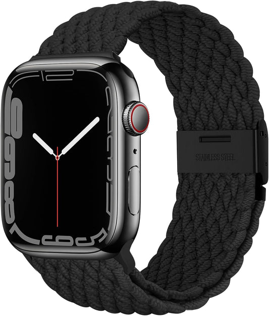 Compatible for Apple Watch Band 38Mm 40Mm 41Mm 42Mm 44Mm 45Mm 49Mm for Women Men,Stretchy Solo Loop Strap Adjustable Elastic Nylon Braided Wristband for Iwatch Series 9 8 7 6 SE 5 4 3 Ultra 2 1