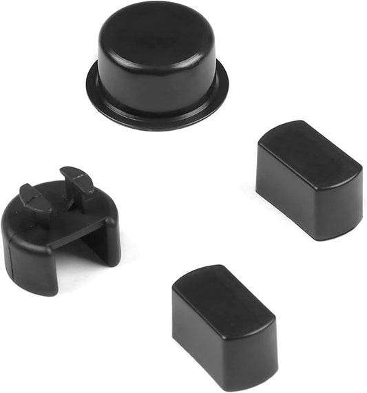 4 PCS Car Tailgate Hinge Insert, Multi-Spec Plug-In Protection Replacement, Tailgate Pivot Bushing Repair Accessories, Compatible with Dodge Ram 1500 2500 3500 and Ford F-Series (Black)