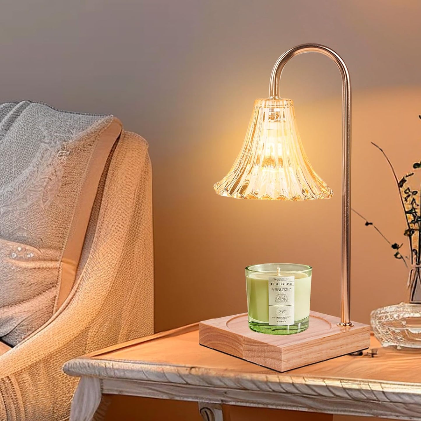 Fragrance Candle Warmer Lamp，Electric Candle Warmer with Timer & Dimmer，Mom Christmas Birthday Gifts for Women, House Warming Gifts New Home Bedroom Decor