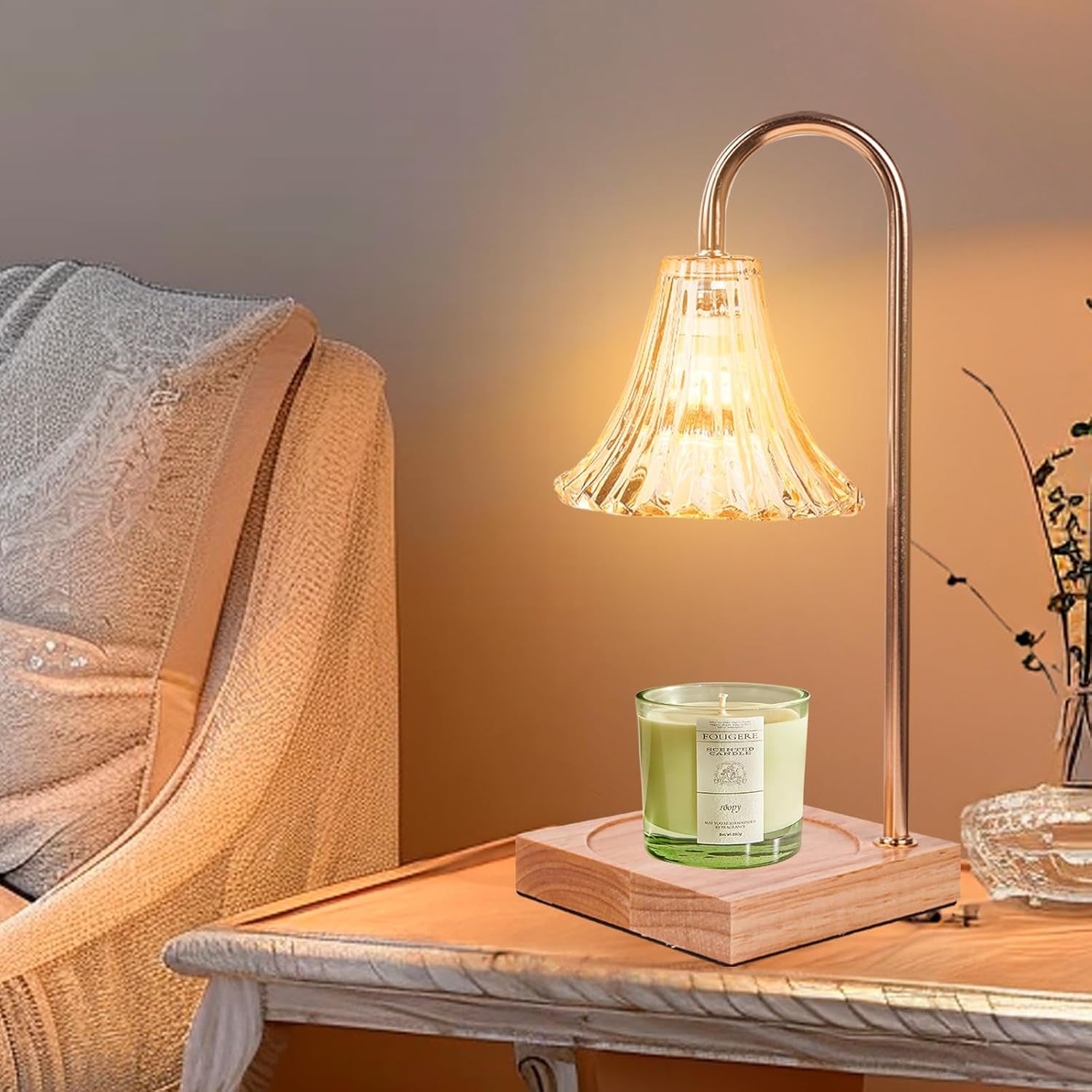 Fragrance Candle Warmer Lamp，Electric Candle Warmer with Timer & Dimmer，Mom Christmas Birthday Gifts for Women, House Warming Gifts New Home Bedroom Decor