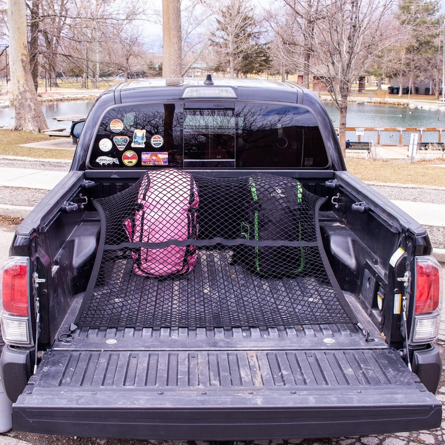 Highly Elastic Cargo Net, Simple Truck Bed Cargo Mesh Organizer, Suitable for Daily Light Loads of Trucks, 4'X4' Stretches to 7'X7' (Single Layer) TRUCK DRIVER