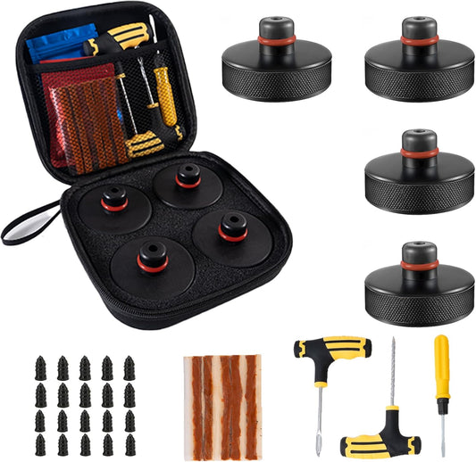 Tesla Jack Pads Lifting Jack Pad for Tesla Model 3/Y/S/X,4 Pack Pucks Accessories with Tire Repair Tools Kit for Tesla Vehicles 2016 to 2025