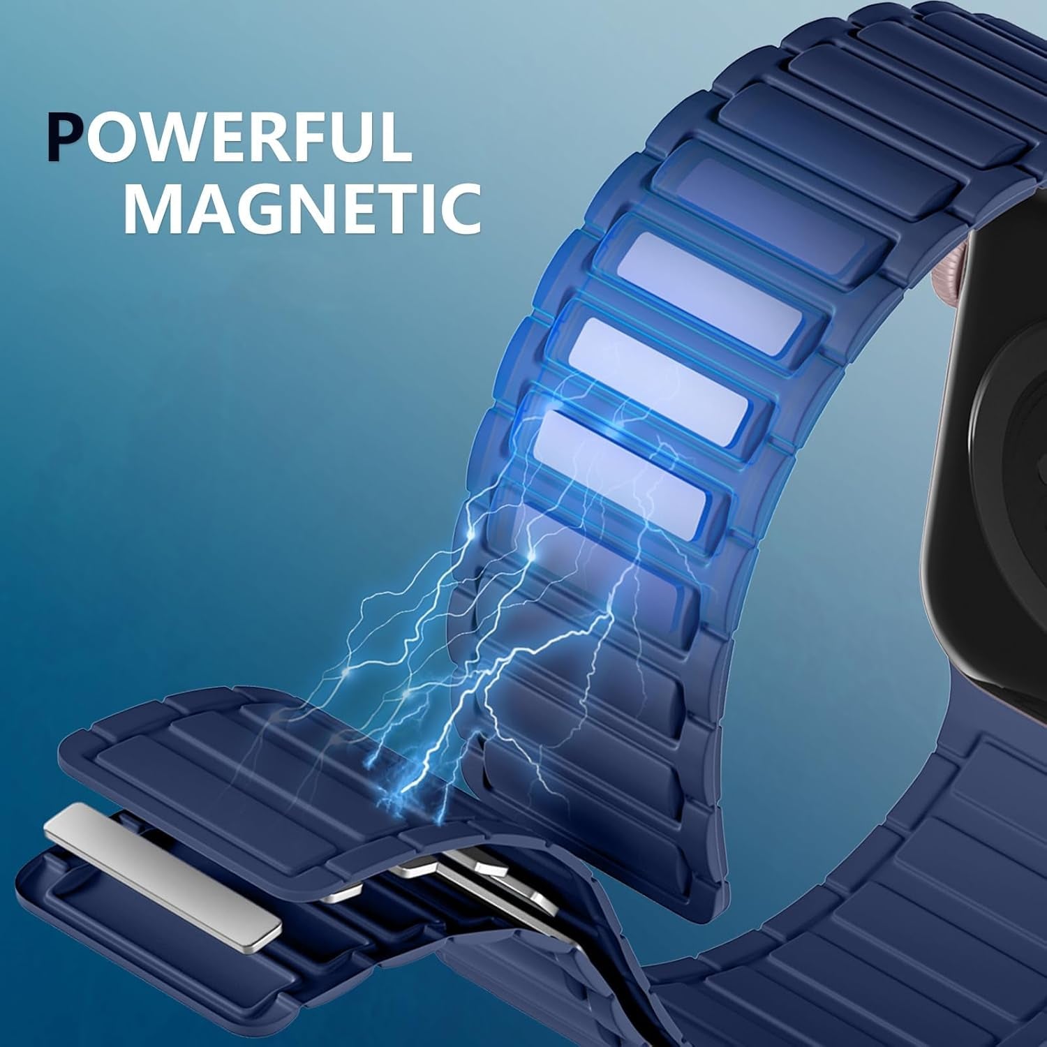 Magnetic Watch Band Compatible with Apple Watch 44Mm 45Mm 49Mm 46Mm 42Mm 41Mm 40Mm 38Mm Bands for Men Women Wrist Solo Loop, Sport Silicone Strap for Iwatch Series 10 9 8 7 6 5 4 3 SE 2Nd Ultra