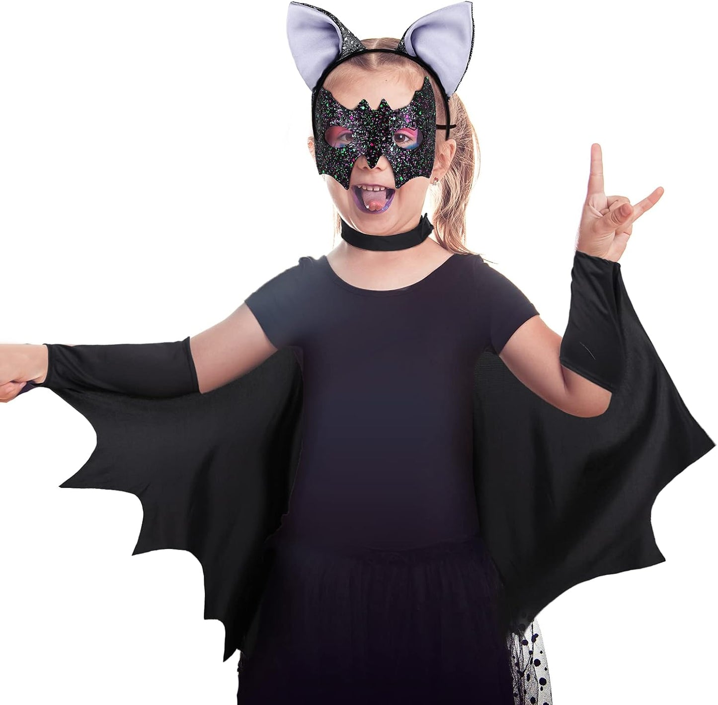 Kids Bat Vampire Costume Accessories Halloween Bat Costume for Kids Bat Mask Bat Ears Headband for Bat Theme Party