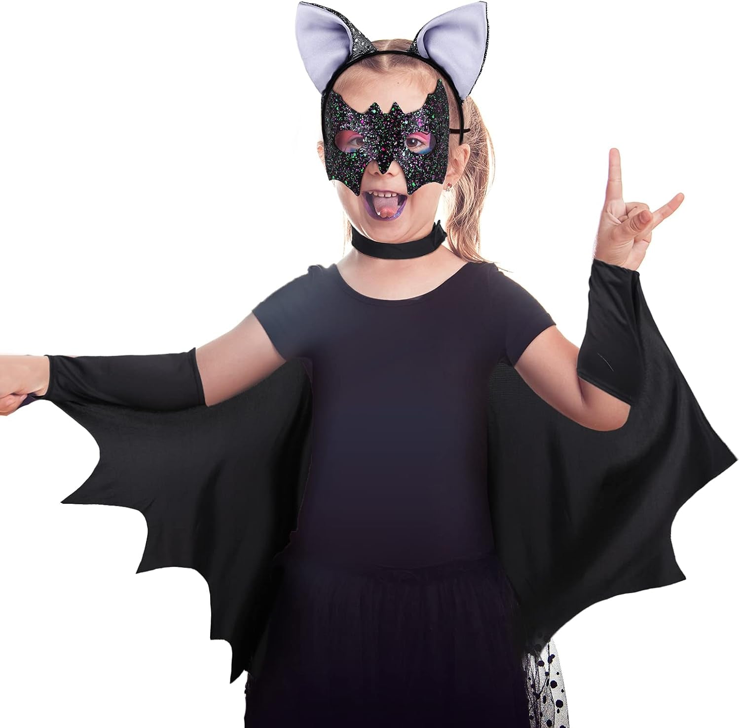Kids Bat Vampire Costume Accessories Halloween Bat Costume for Kids Bat Mask Bat Ears Headband for Bat Theme Party