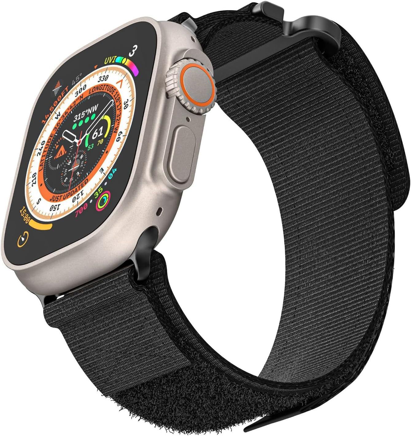 Nylon Sport Band Compatible with Watch Band 49Mm 45Mm 44Mm 42Mm Men Women Nylon Outdoor Sports Velcro Strap for Watch Ultra 2 Ultra SE Series 9 8 7 6 5 4 3 2 1 - Black