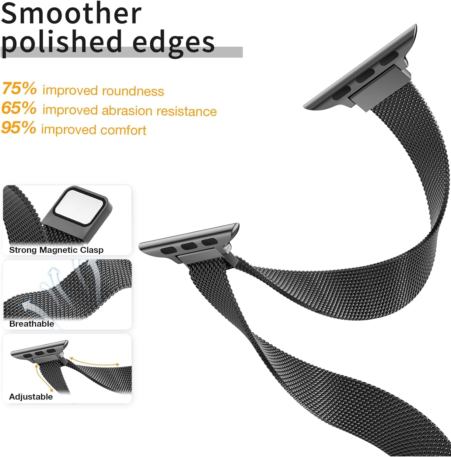 Slim Milanese Loop Compatible with Apple Watch Band for Women 40Mm 41Mm 38Mm 44Mm 45Mm 49Mm 42Mm, Stainless Steel Magnetic Mesh Strap Work on Iwatch Bands Series 9 8 7 6 5 4 3 2 1 Ultra SE