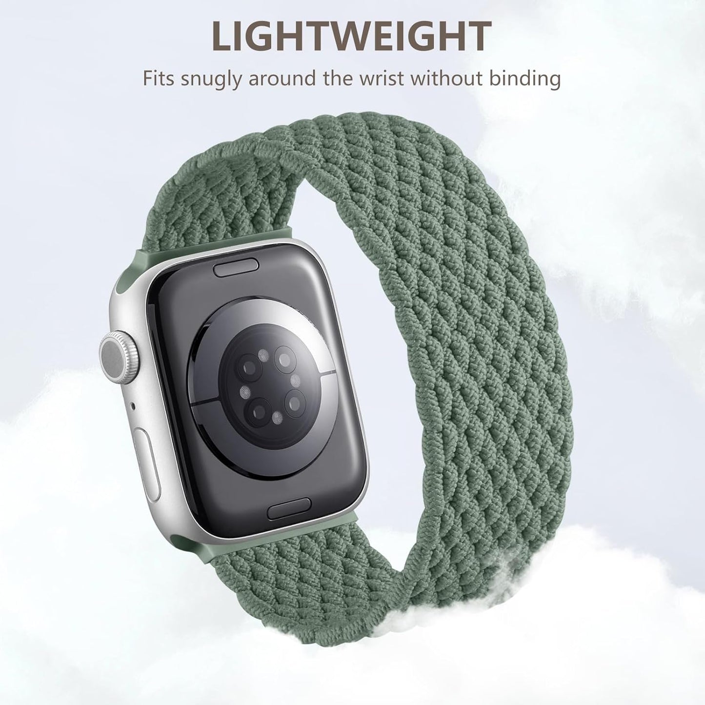 Elastic Braided Band Compatible with Apple Watch 38Mm 40Mm 41Mm 42Mm 44Mm 45Mm 46Mm Women Men, Stretchy Solo Loop Soft Nylon Sport Band for Iwatch Ultra 2 SE Series 10 9 8 7 6 5 4 3 2 1,Cactus