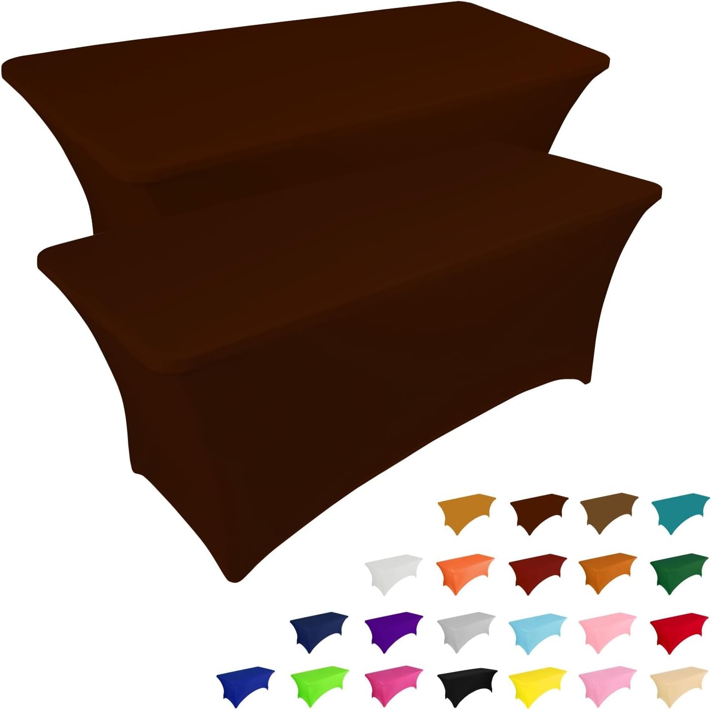 2 Pack 6FT Table Cloth for Rectangular Fitted Events Stretch Black Table Covers Washable Table Cover Spandex Tablecloth Table Protector for Party, Wedding, Cocktail, Banquet, Festival