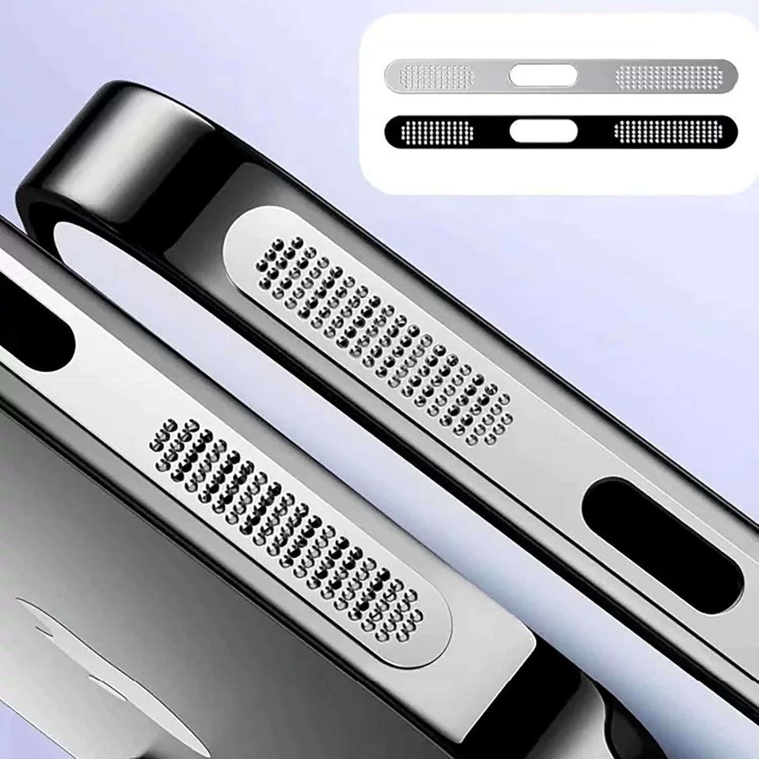 For Iphone 16 Pro / 16 Pro Max Earpiece Speaker Mesh anti Dust Proof Adhesive Cover - 5Pcs / Black