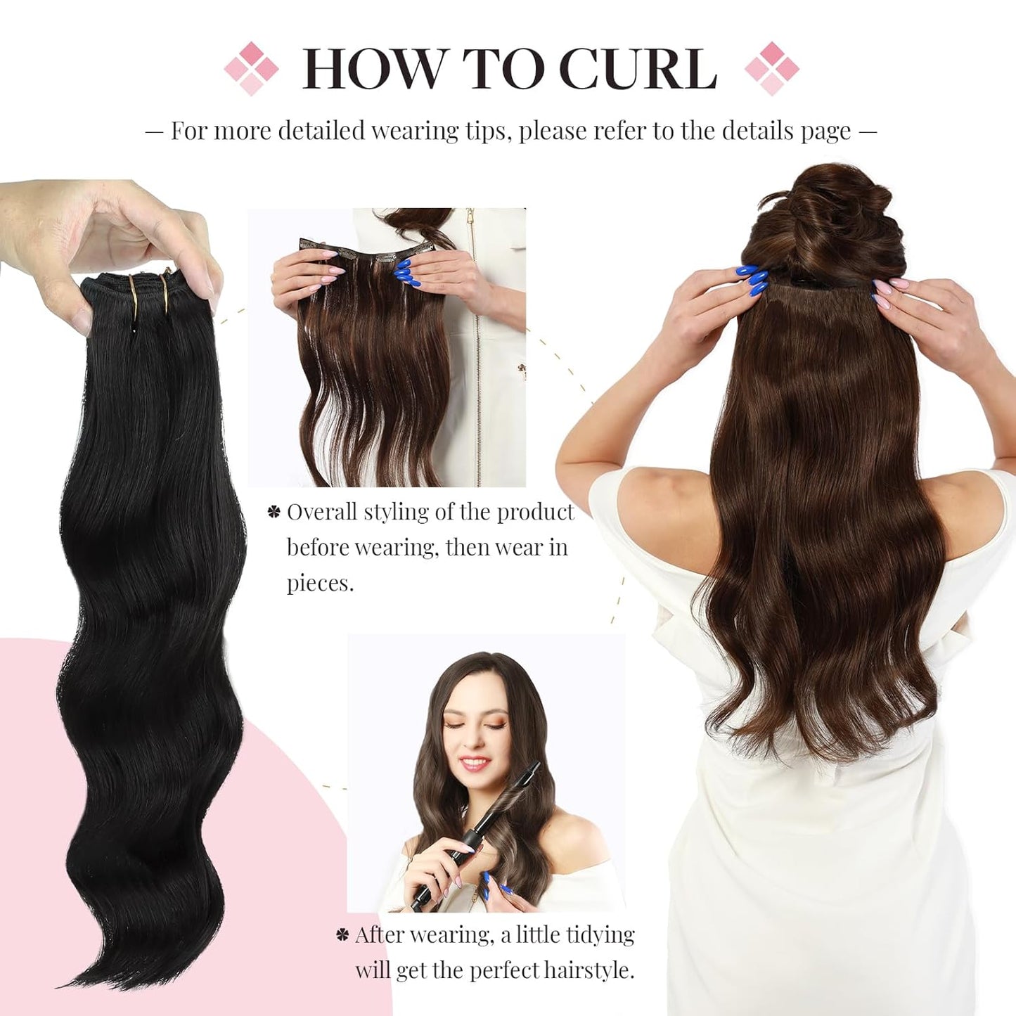 Clip in Hair Extensions Real Human Hair, 16 Inch 5Pcs 80G Natural Black Hair Extensions, Real Hair Extensions Clip in Human Hair Natural Straight Hair Extensions for Woman