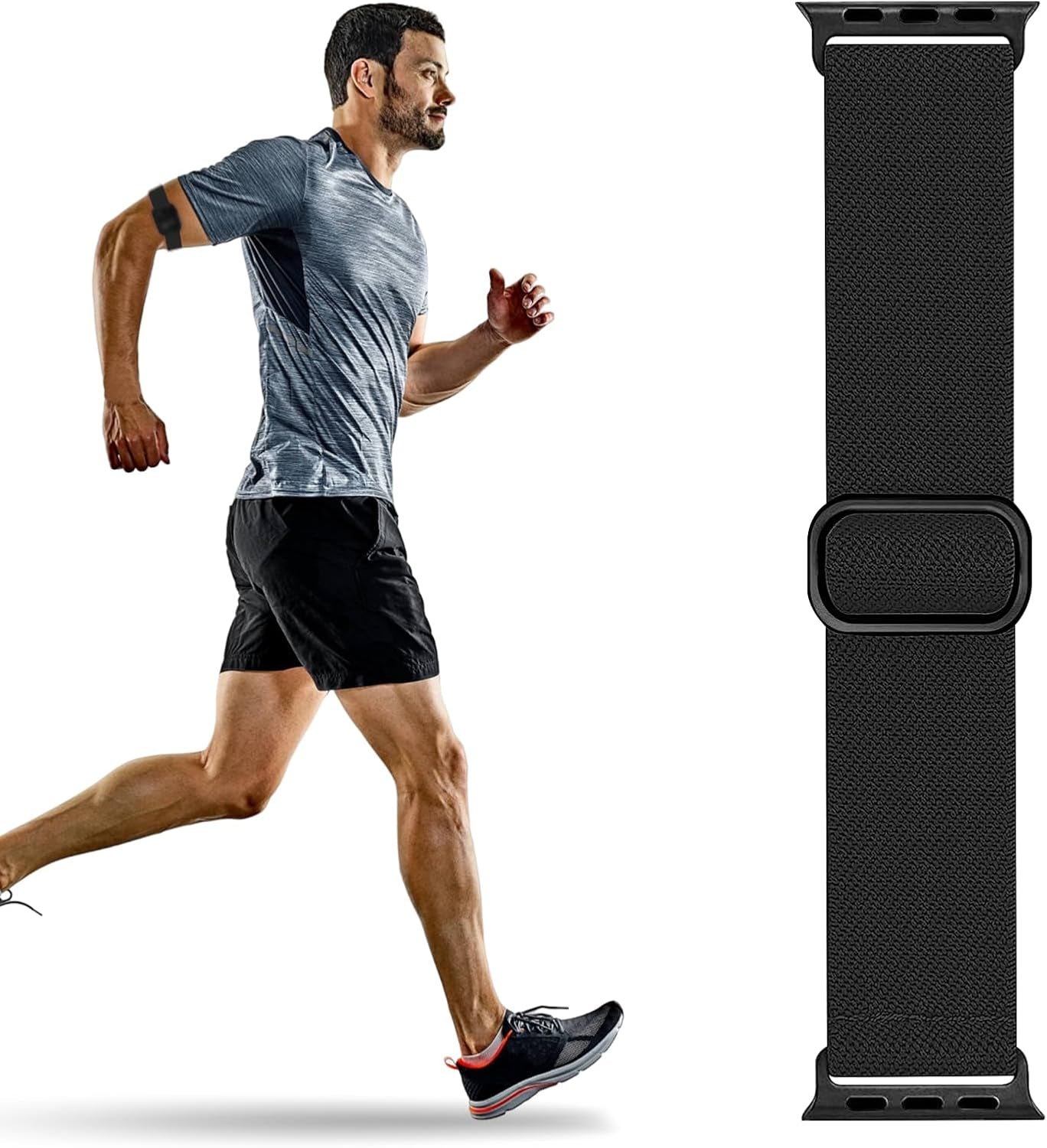 Elastic Ankle/Arm Band Compatible with Apple Watch 49Mm 46Mm 45Mm 44Mm 42Mm 41Mm 40Mm 38Mm, Nylon Armband for Iwatch Ultra SE Series 10 9 8 7 6 5 4 3 2 1, Sport Loop Ankle Strap for Women Men