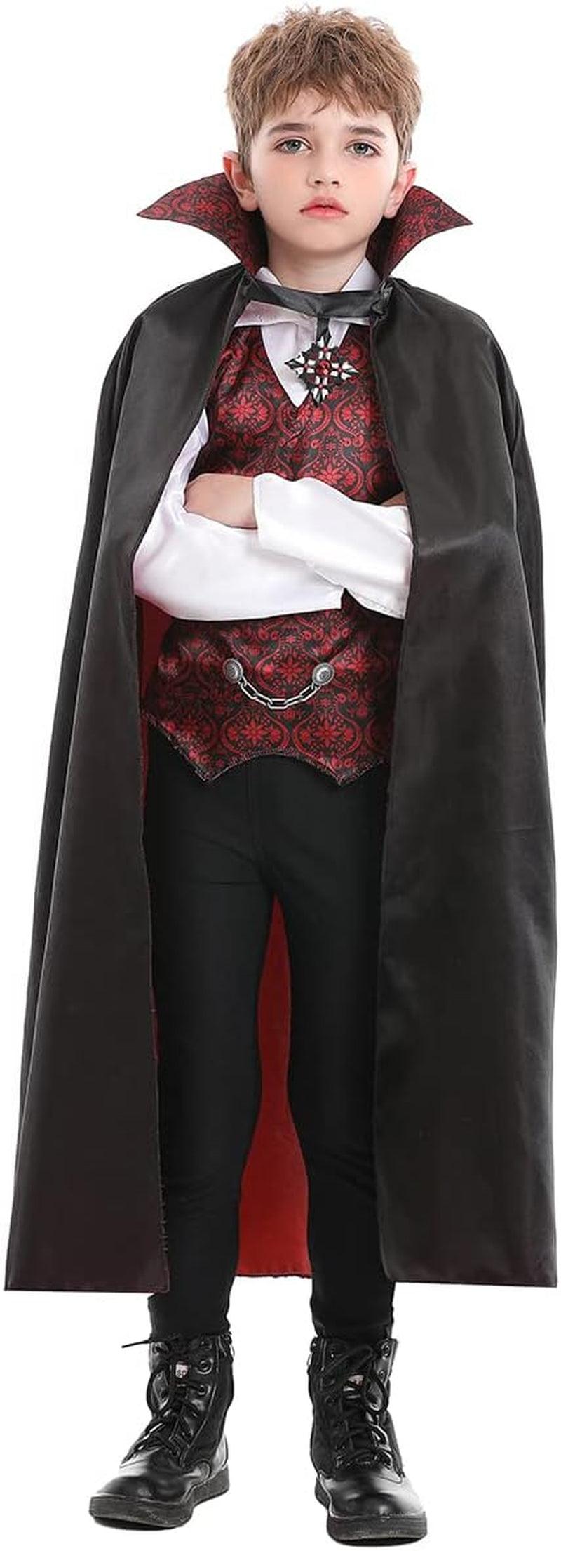 Halloween Classic Vampire Costume Includes Cape and Shirt for Child