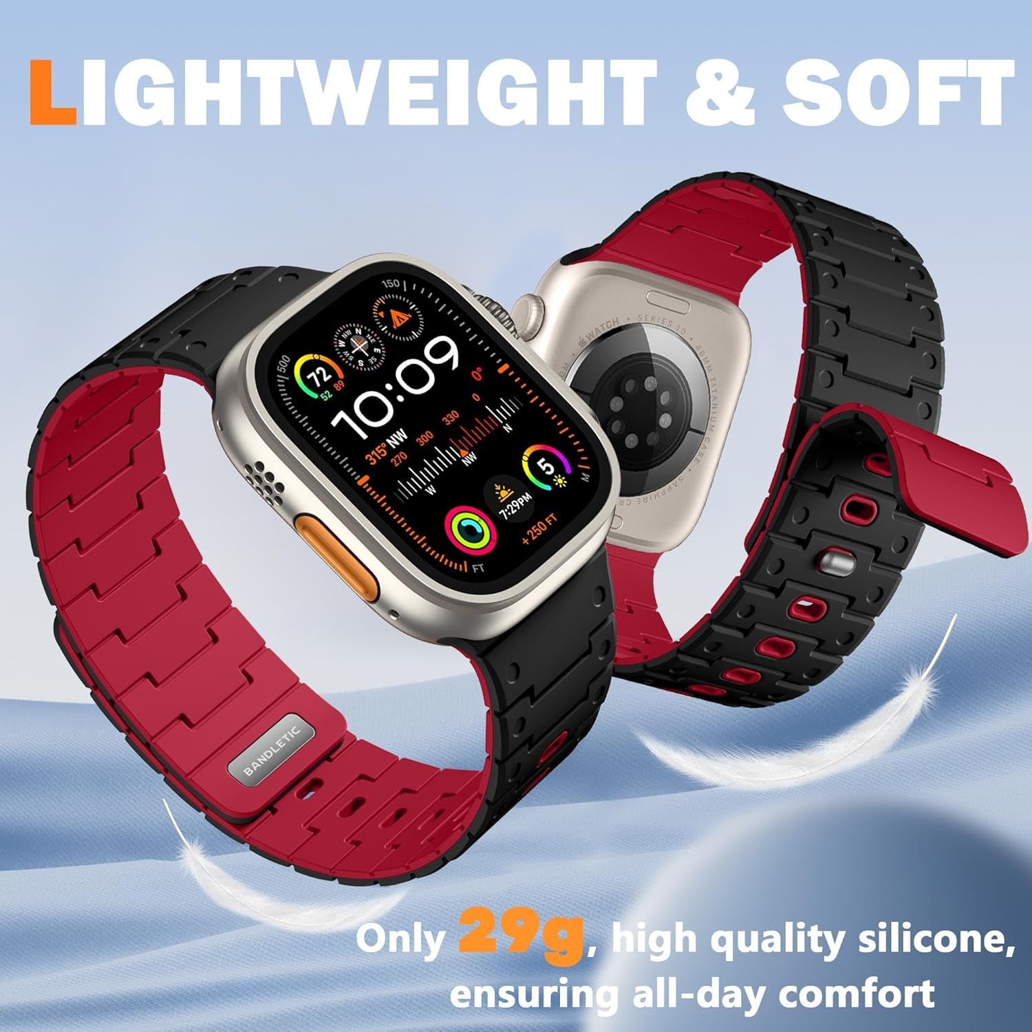R-Nylon Fidlock Magnetic Buckle Band and Magnetic Watchband Compatible with Apple Watch Ultra Band/Apple Watch Ultra 2 Band - Durablebands for Iwatch Series 10 46Mm, 9/8/7 45Mm, SE/6/5/4 44M