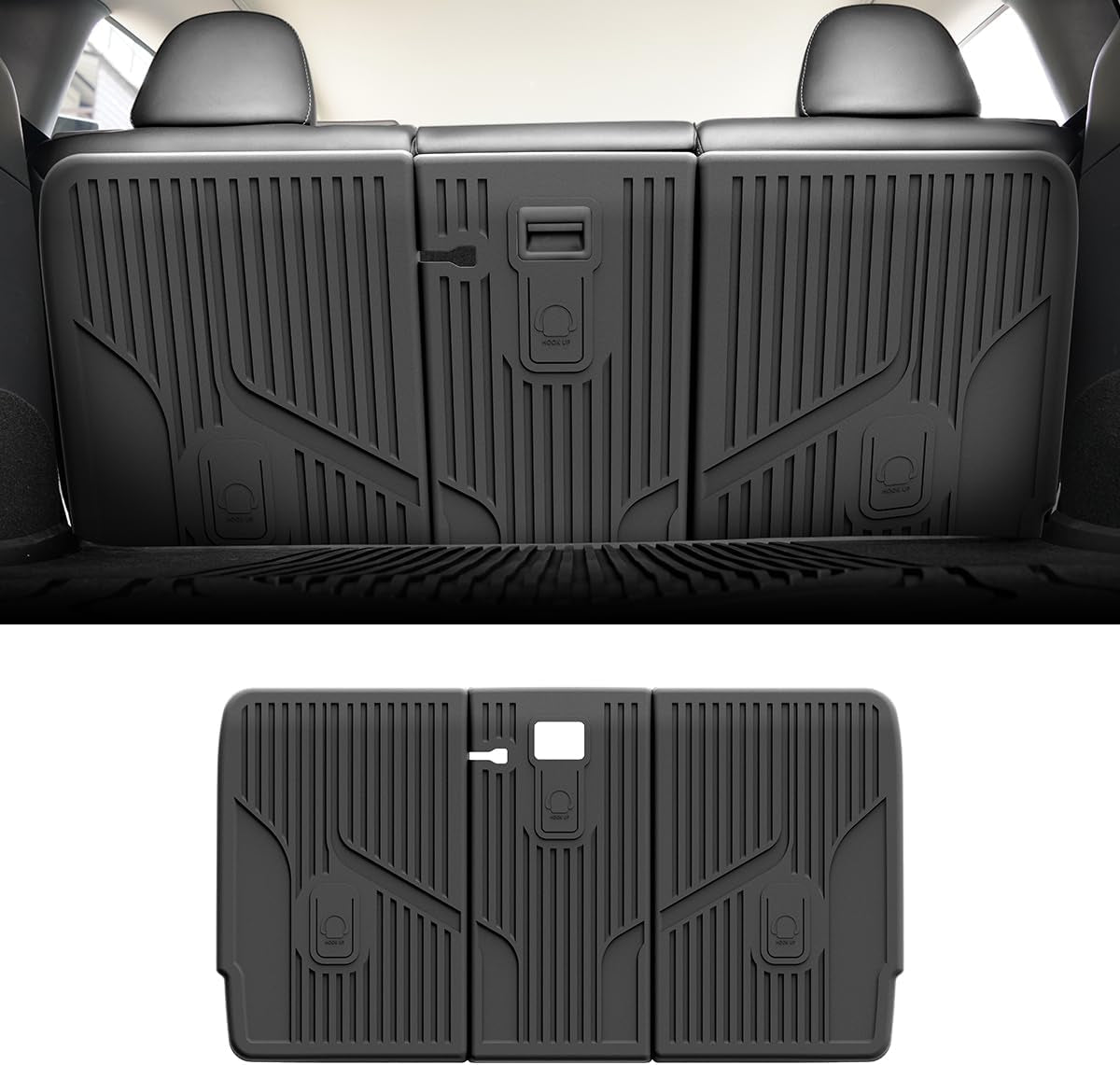 Rear Back Seat Protector Fit for Tesla Model Y 2020-2024, TPE Second Row Seats Back Cover, Waterproof Backrest Mats Accessories, 3 PCS
