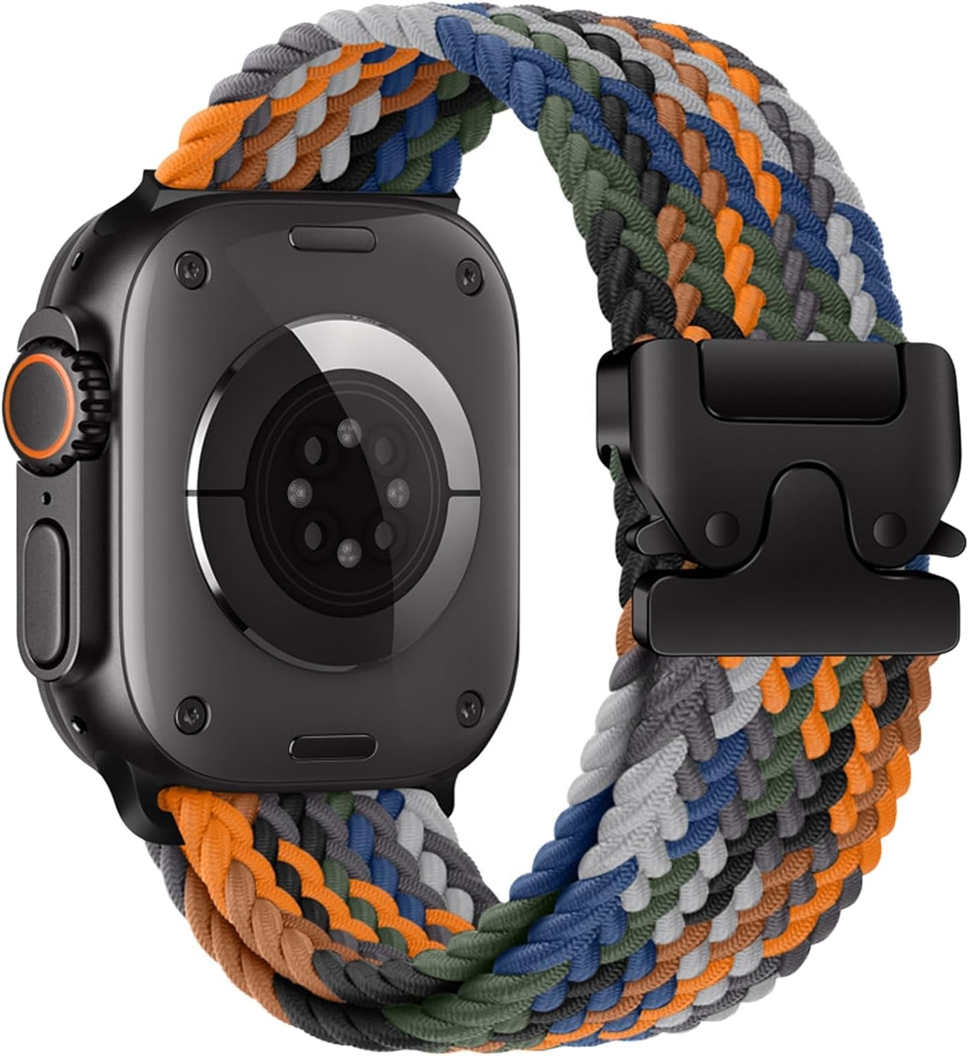 Braided Solo Loop for Apple Watch Ultra/2 Bands 49Mm 46Mm 45Mm 44Mm 42Mm Men/Women,Parachute Buckle Stretchy Elastic Nylon Sport Strap Wristband for Iwatch Bands Series 10 9 8 7 6 5 4 3 SE/2