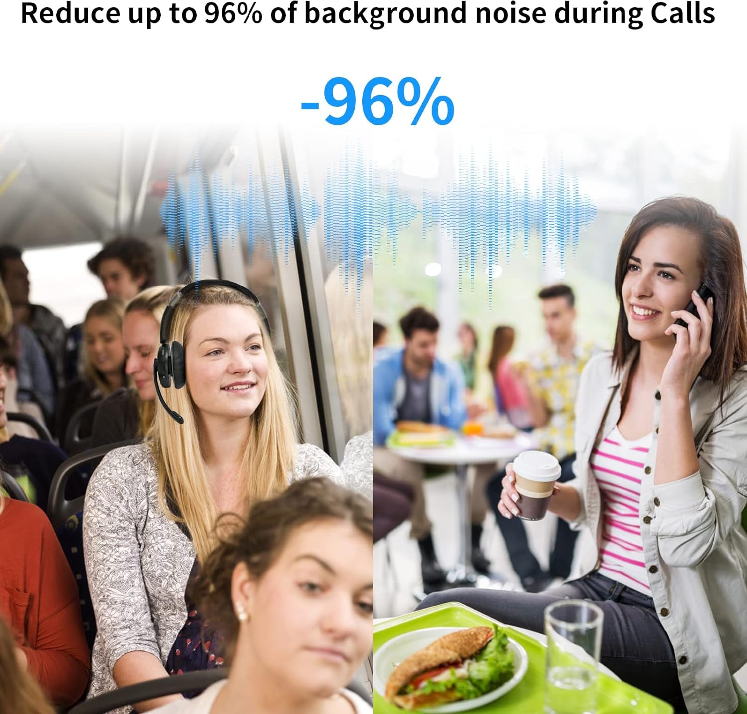 Bluetooth Headset with Microphone, V5.2 Single and Dual Ear Wireless Headphones with AI Noise Cancelling for Cell Phone, Laptop,Trucker, Home Office, Call Center,Zoom, Online Class 1 TRUCK DRIVER