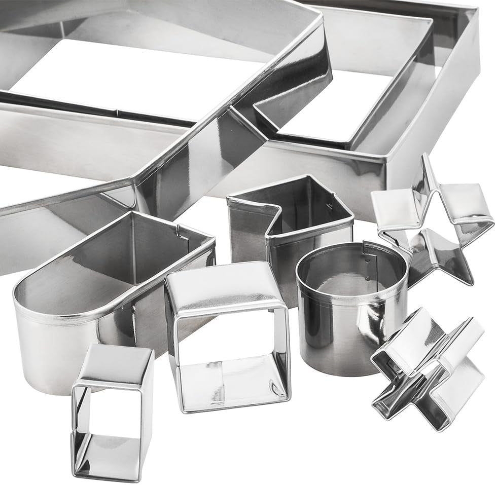 Gingerbread House Cookie Cutter Set - 3D House Cookie Cutters, Gingerbread House Kit for Holiday, Winter, Christmas & Gingerbread House Kit for Kids, Gift Package (10Pcs Christmas Cookie Cutters)