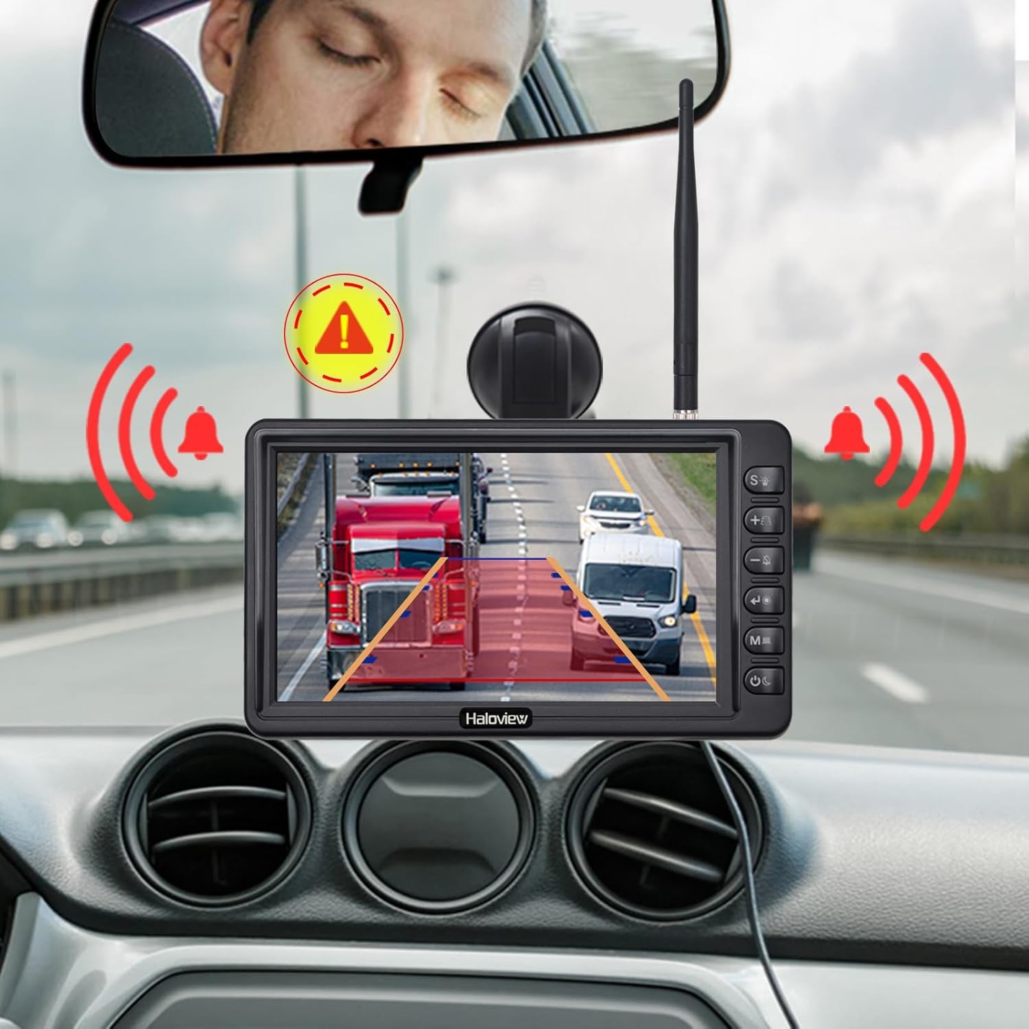 S7P AI System 720P HD RV Backup Camera Wireless Observation Camera System Built-In DVR Rearview and 7" Monitor System Adapter for Furrion Pre-Wired Rv,Truck,Trailer,Truck,Camper,Van,Pickup TRUCK DRIVER