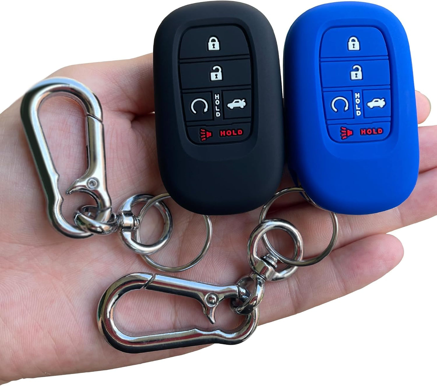 Key Fob Cover for (5 Buttons) Honda 2022 2023 2024 2025 Civic Accord HR-V Pilot CR-V, Silicone, 2-Pack, Black