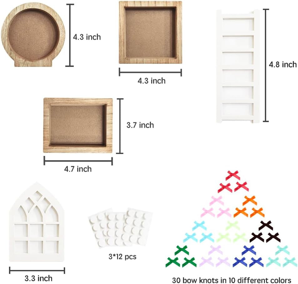 Christmas Wooden Tiered Tray Decor Set, 53 Pcs Seasonal Interchangeable Tiered Tray Decorations with Cards for Thansgiving Day, Spring, Summer... Home Kitchen Table Centerpiece(Tray Not Include)