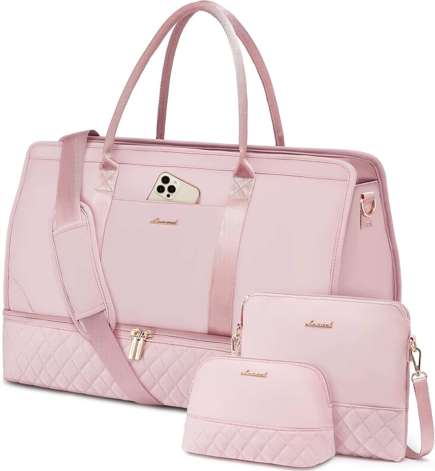 Weekender Bags for Women Travel Duffle Bag with Shoe Compartment, Carry on Overnight Bag Set
