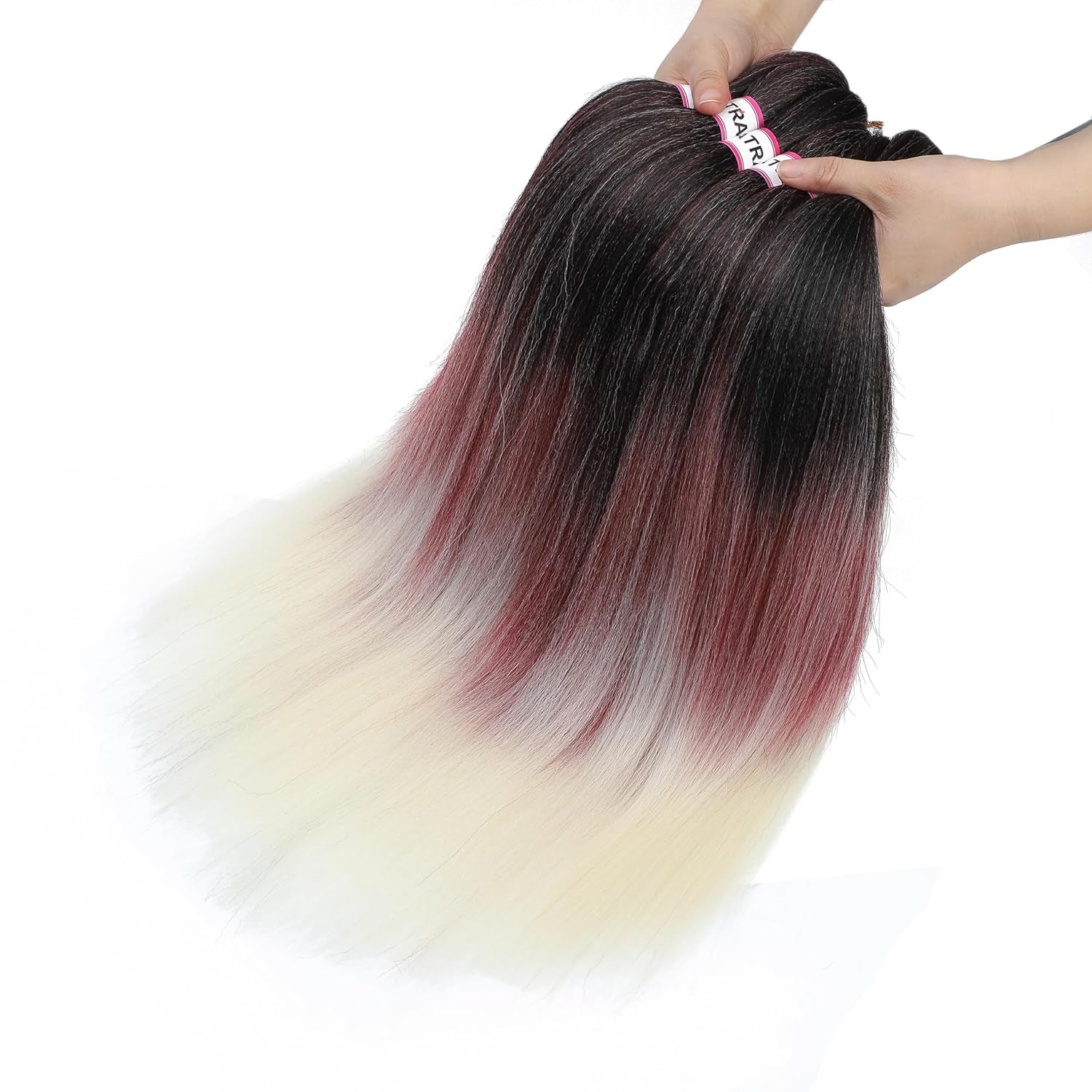 Prestretched Braiding Hair 18 Inch Ombre Braiding Hair Pre Stretched 8 Packs Hot Water Setting Yaki Texture Hair Braids