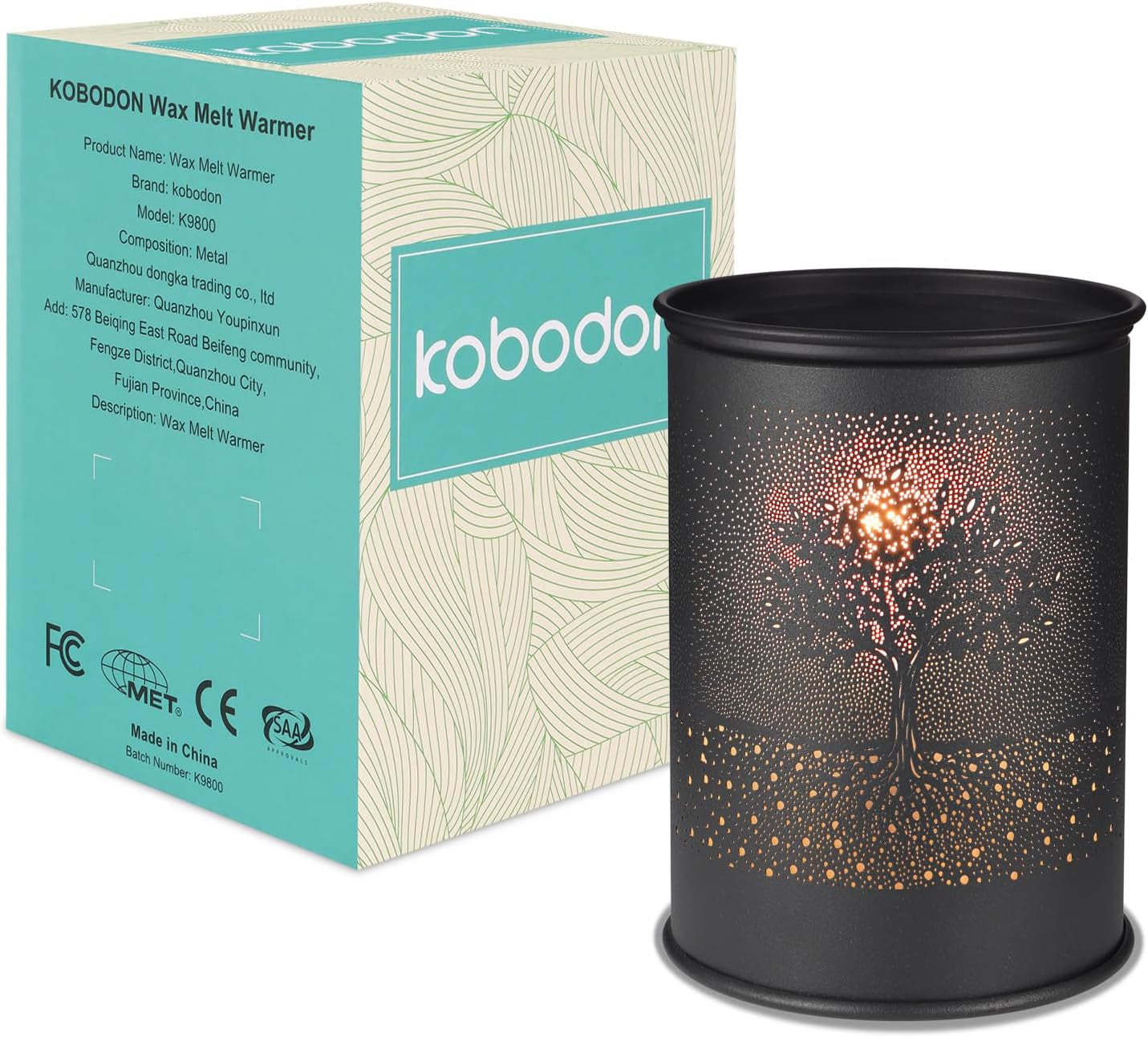 Metal Wax Melt Warmer, Candle Wax Warmer for Scented Wax Melter,Electric Wax Melts Wax Cubes Black Candle Lamp for Home Office Decor,Wax Burner as Gifts for Mom Grandma Women Girls (Tree)…