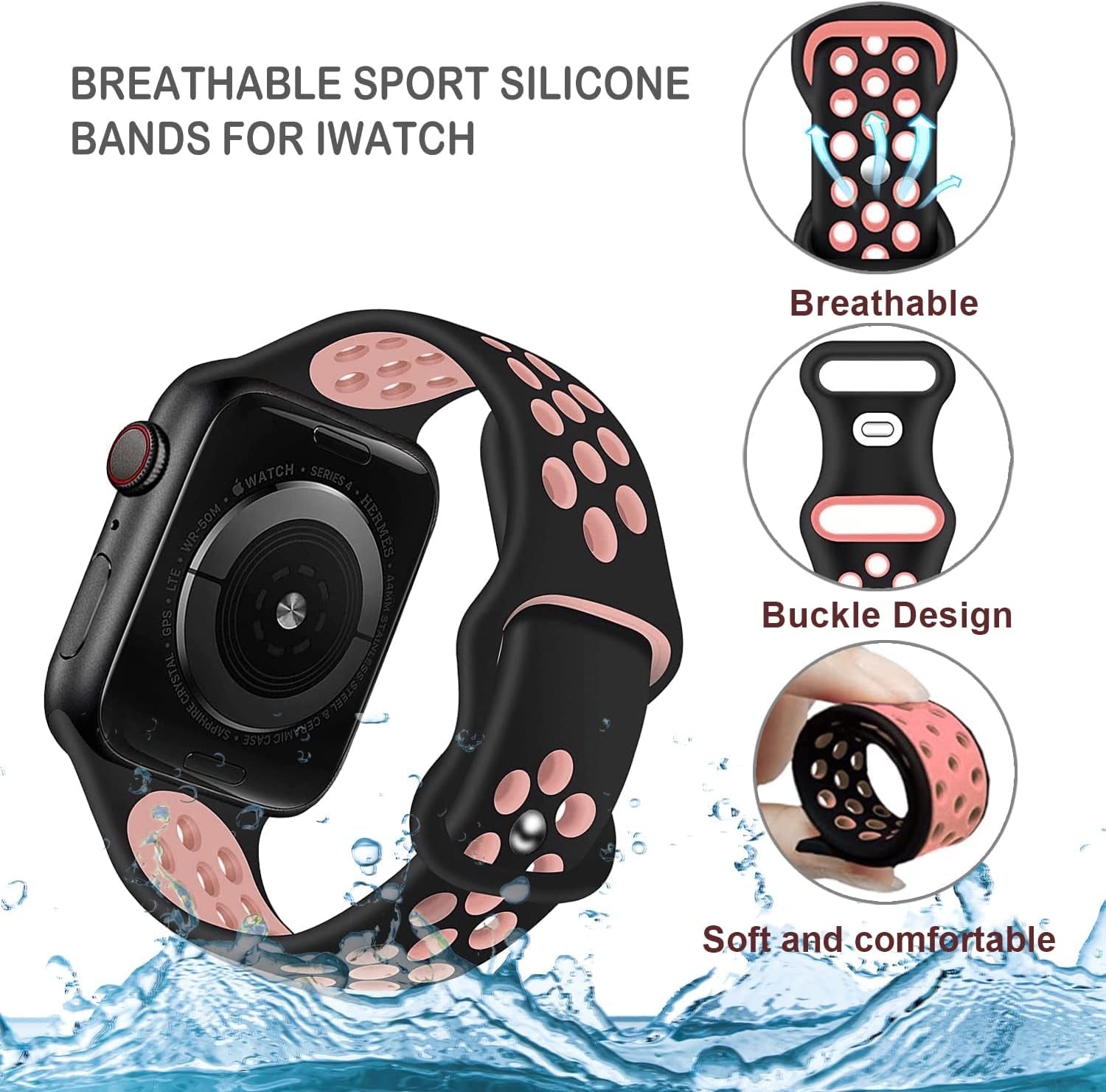Compatible with Kids Apple Watch Band 38Mm 40Mm 41Mm & 42Mm 44Mm 45Mm for Boys Girls, Breathable Soft Silicone Sport Wrist Strap Compatible with Iwatch Series 9/8/7/6/5/4/3/2/1/SE