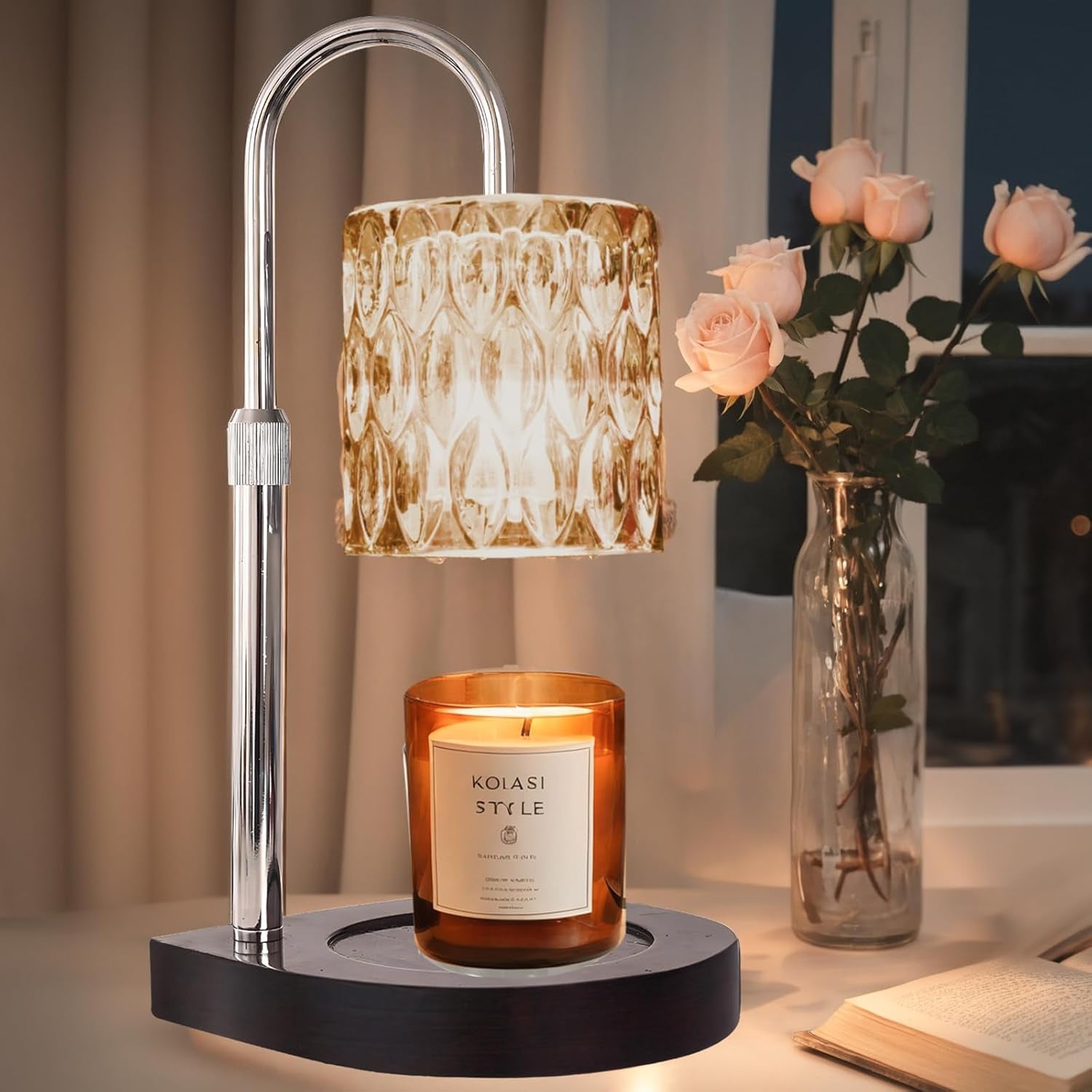 Fragrance Candle Warmer Lamp，Electric Candle Warmer with Timer & Dimmer，Mom Christmas Birthday Gifts for Women, House Warming Gifts New Home Bedroom Decor