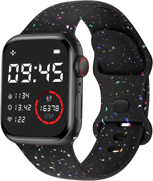 Sport Band Compatible with Apple Watch Band 38Mm 40Mm 41Mm 42Mm 44Mm 45Mm 46Mm 49Mm for Women Men,Recycled Plastic Soft Silicone Strap for Iwatch Series 10/9/8//7/6/5/4/3/2/1/Se2/Se/Ultra/Ultra 2