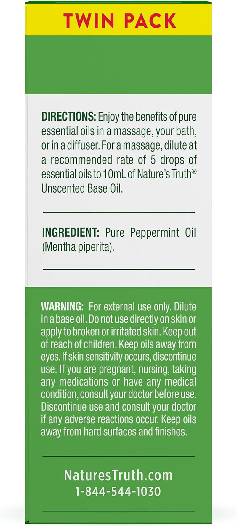 Peppermint Essential Oil | Diffuser, Shower, or Bath | 2 Pack of 2 Fluid Ounces (59 Ml) | Mentha Piperita TLBH