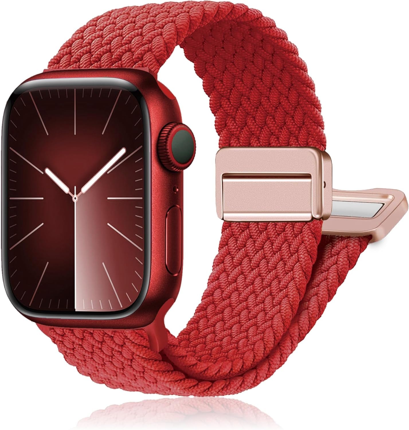 Magnetic Braided Stretchy Loop - Compatible with Apple Watch Band 42Mm 46Mm 40Mm 41Mm 44Mm 45Mm 38Mm Ultra/2 49Mm Women Men,Elastic Woven Fabric Nylon Strap for Iwatch Ultra Series 10 9 8 7 6 5 4 3 SE