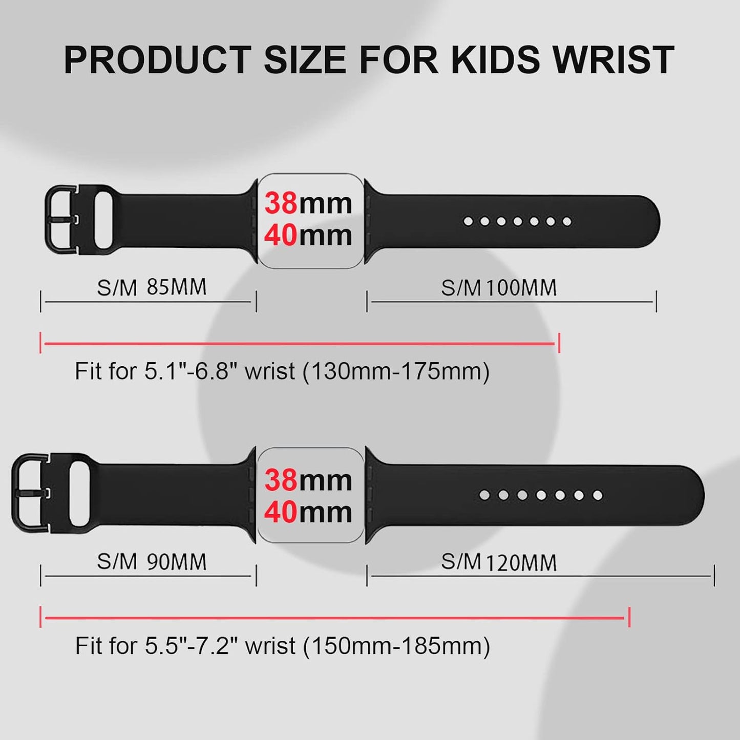 Sport Band Compatible with Kids Apple Watch Bands 49Mm 45Mm 44Mm 42Mm 41Mm 40Mm 38Mm, Soft Silicone Wristband Replacement Strap with Classic Clasp for Iwatch 9/Ultra/Se/8/7/6/5/4/3/2/1
