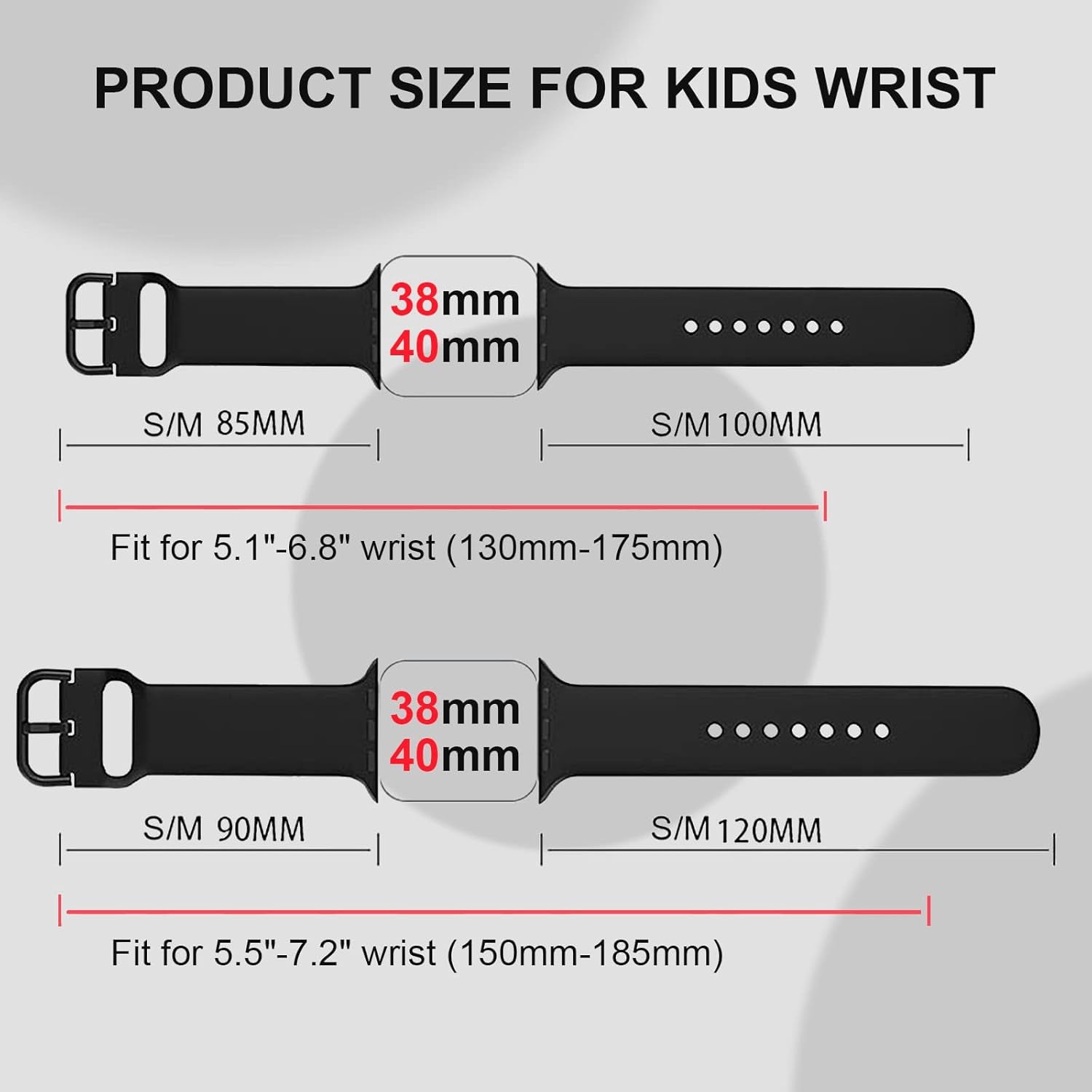 Sport Band Compatible with Kids Apple Watch Bands 49Mm 45Mm 44Mm 42Mm 41Mm 40Mm 38Mm, Soft Silicone Wristband Replacement Strap with Classic Clasp for Iwatch 9/Ultra/Se/8/7/6/5/4/3/2/1