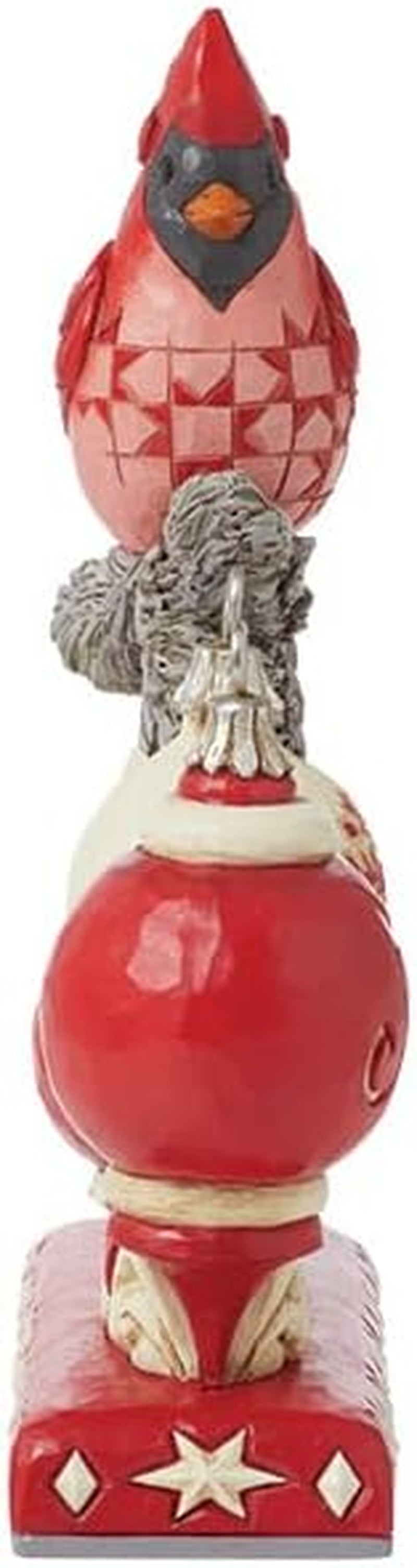 Jim Shore Heartwood Creek Nordic Noel Christmas Cardinal Figurine- Stone Resin Hand Painted Crafted Collectible Figurines Christmas Home Decor Statue, 6.69 Inch